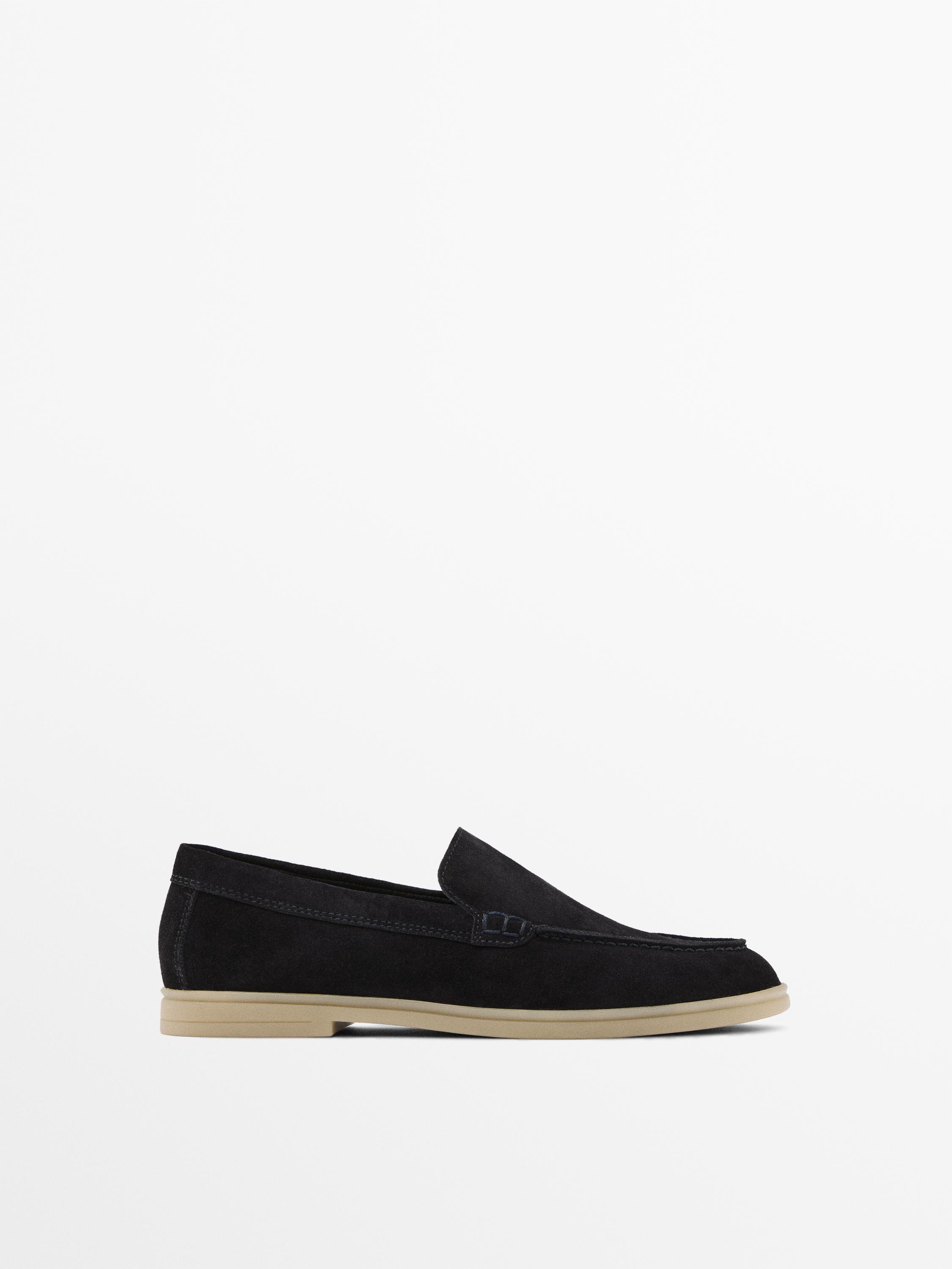 Split leather loafers