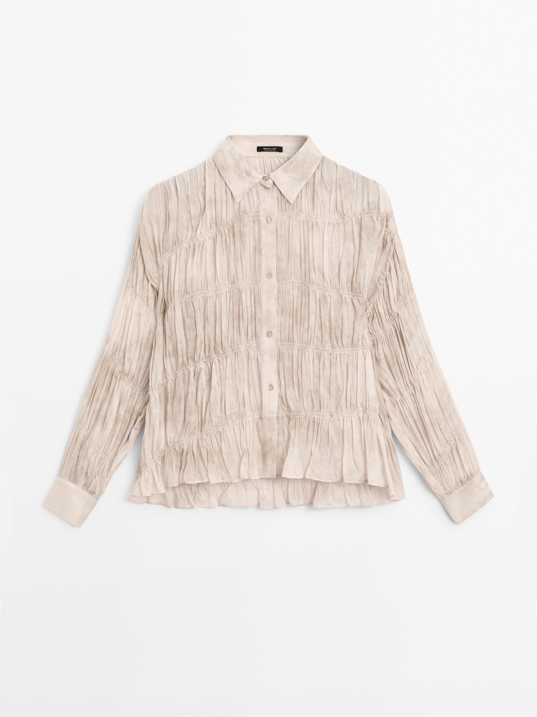 Flowing shirt with gathered details