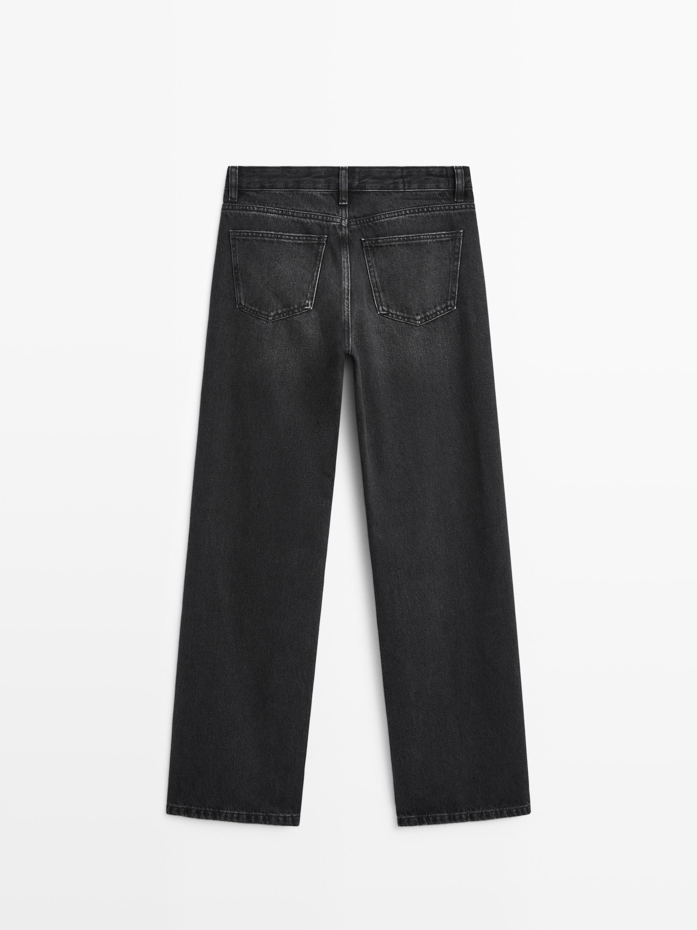 Mid-rise wide-leg jeans