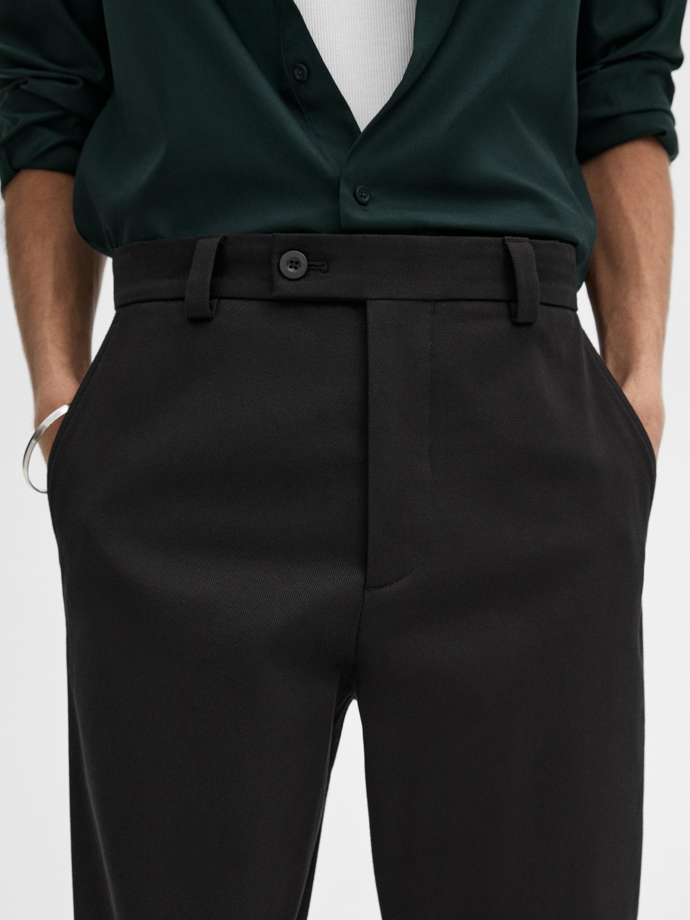 Straight-leg cotton blend twill trousers · Navy Blue, Oil