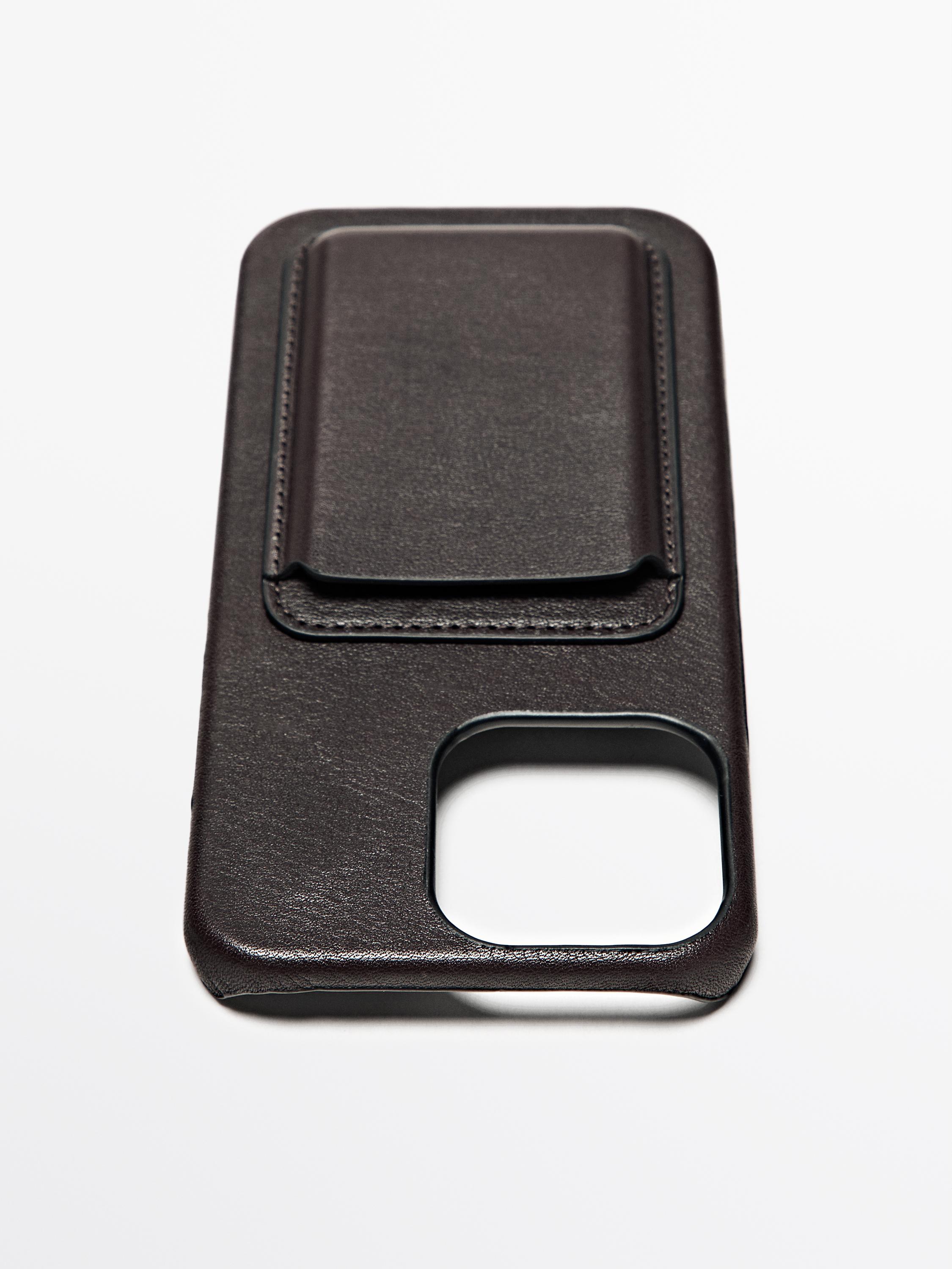 Nappa leather iPhone Pro Max case — BROWN