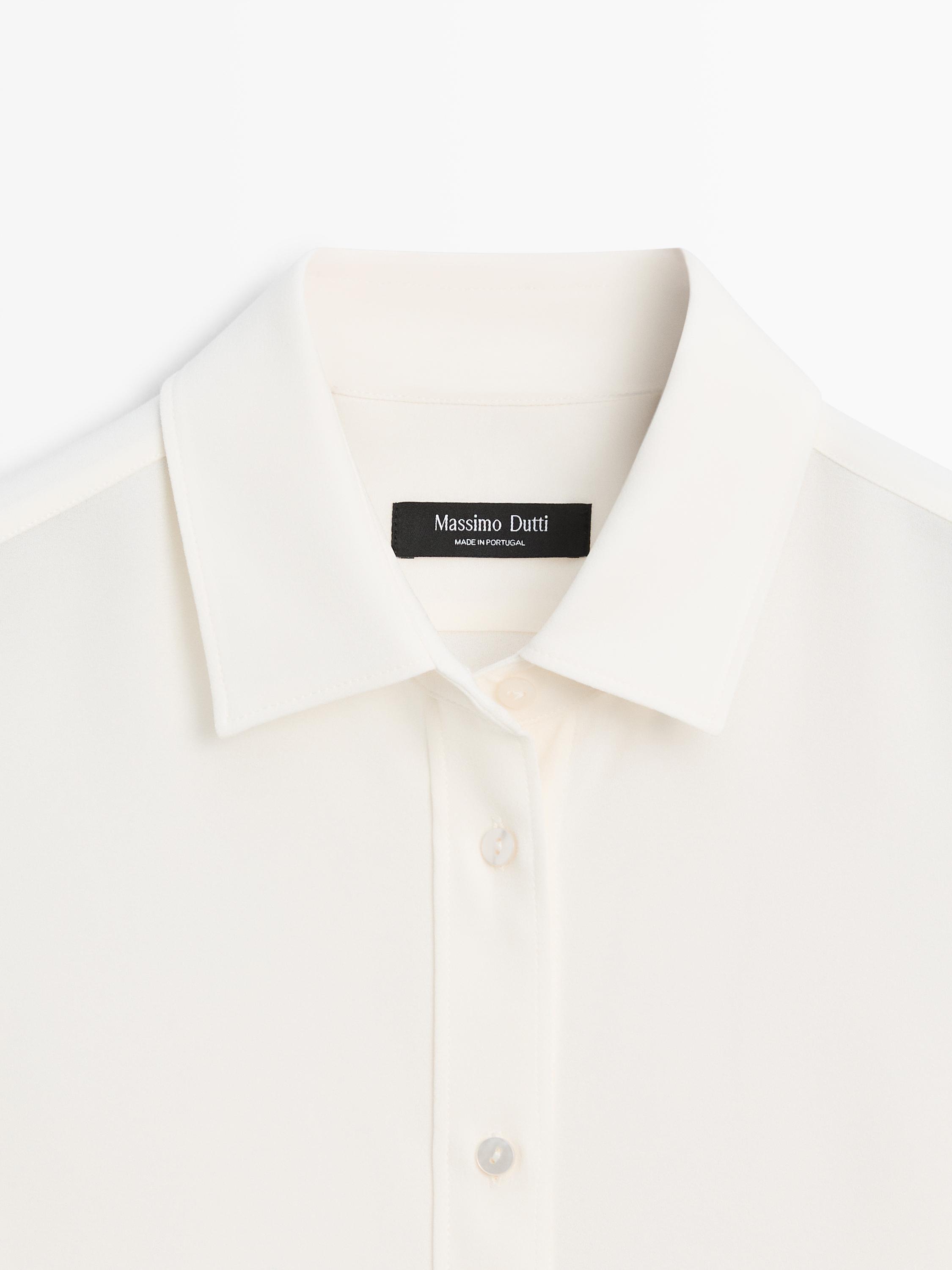 Flowing shirt with shirt collar — Off white