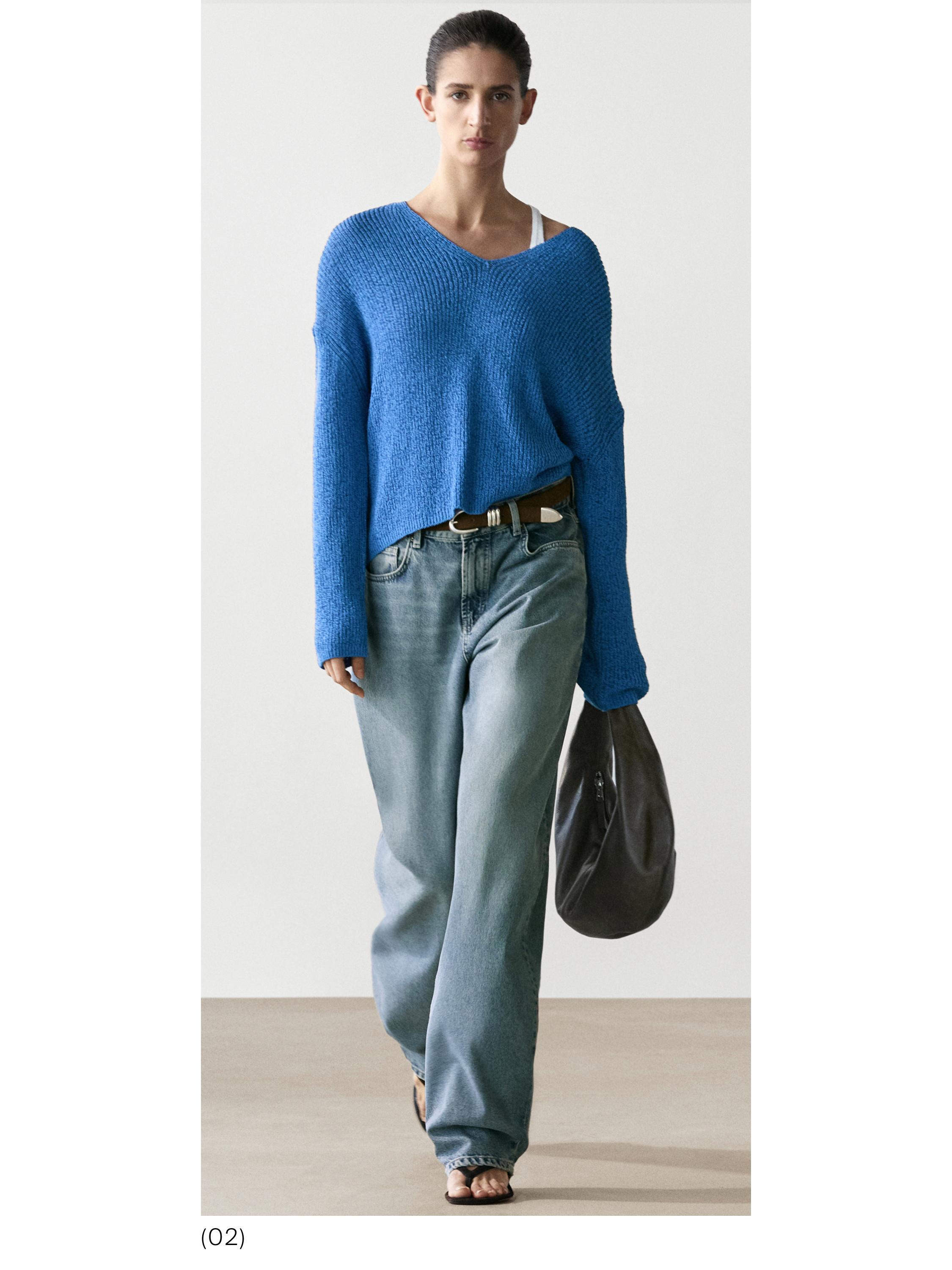 High-waist barrel fit jeans — Light Blue