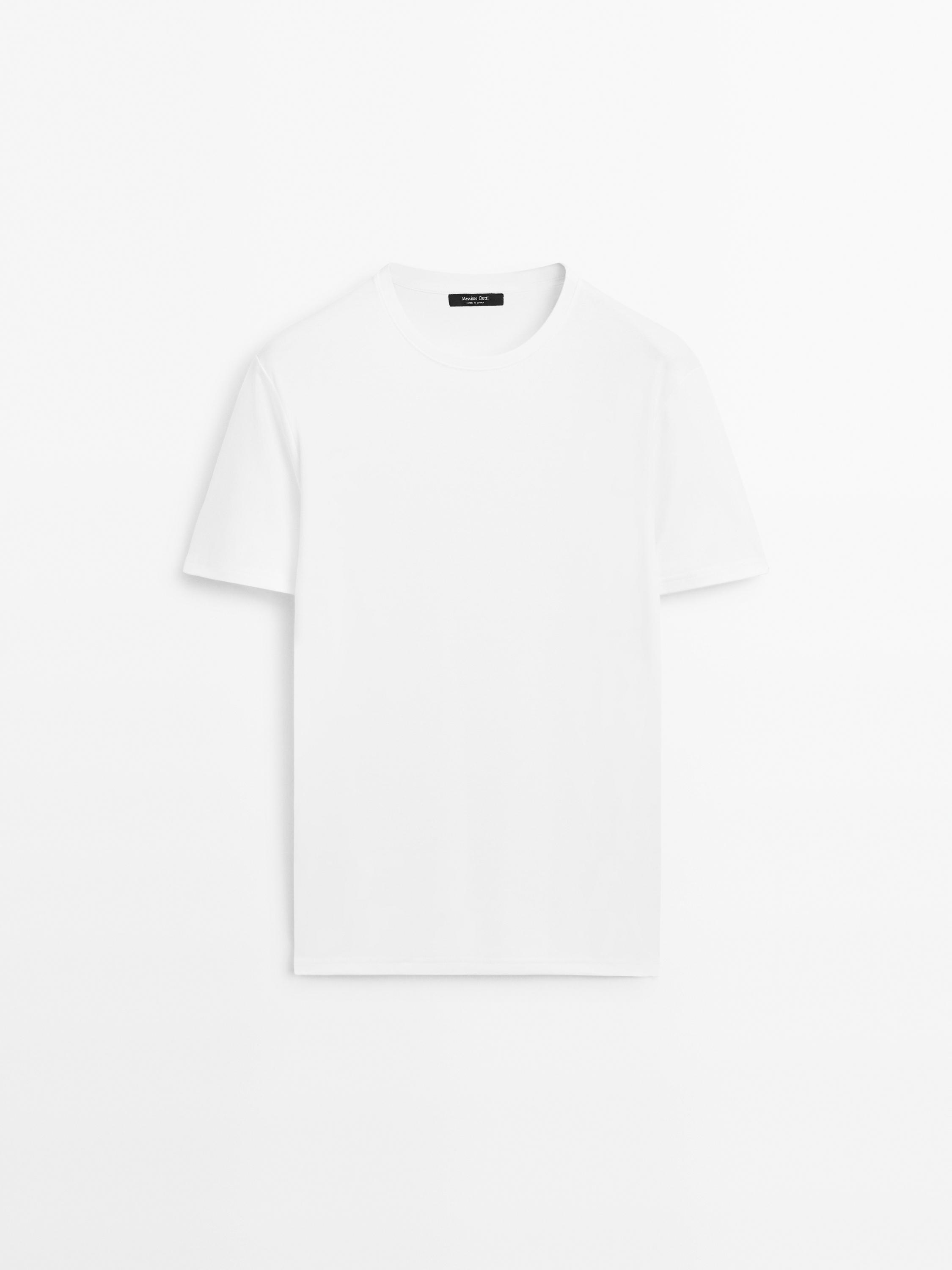 100% mercerised cotton T-shirt — WHITE