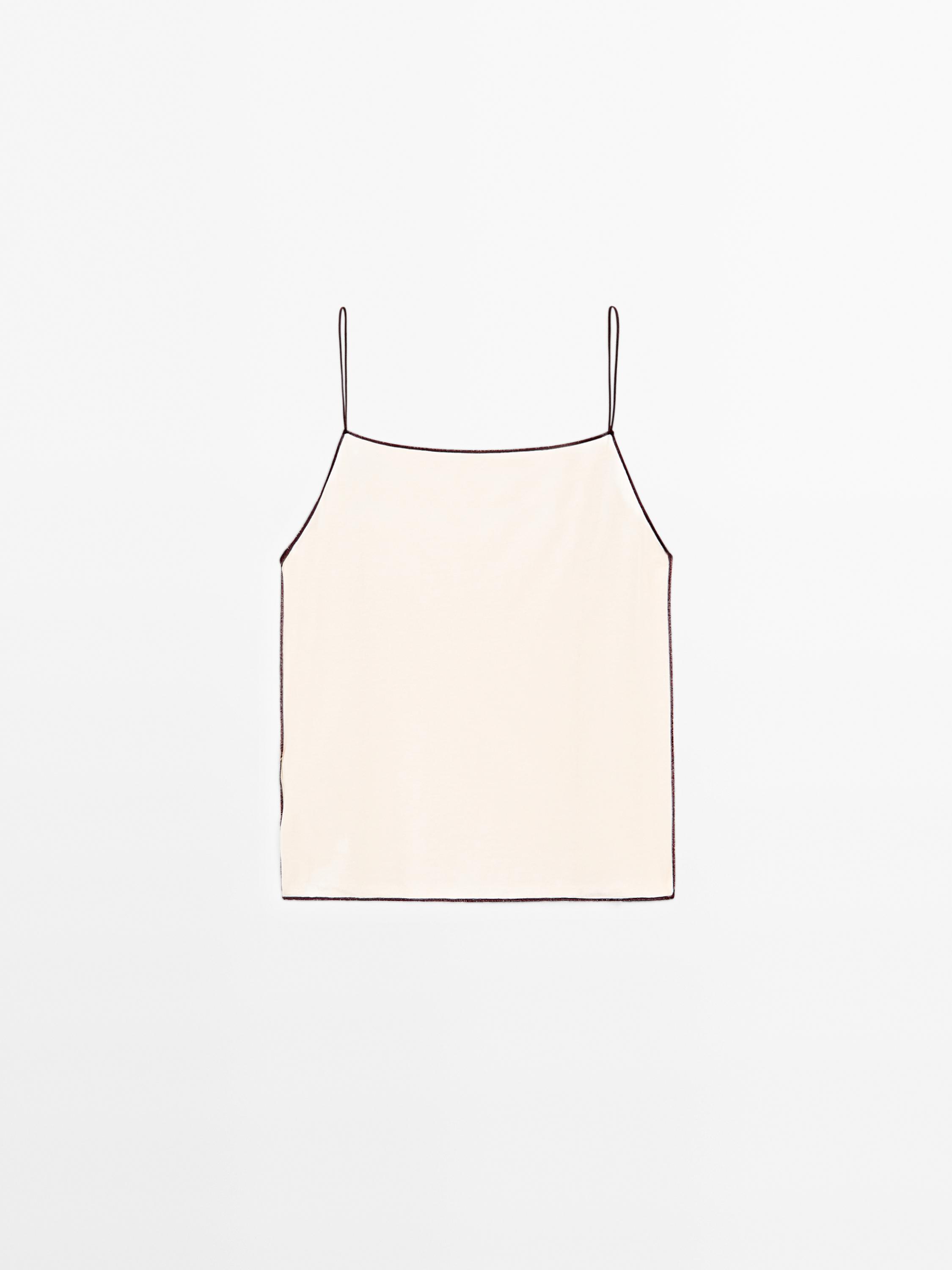 Cotton blend strappy camisole top