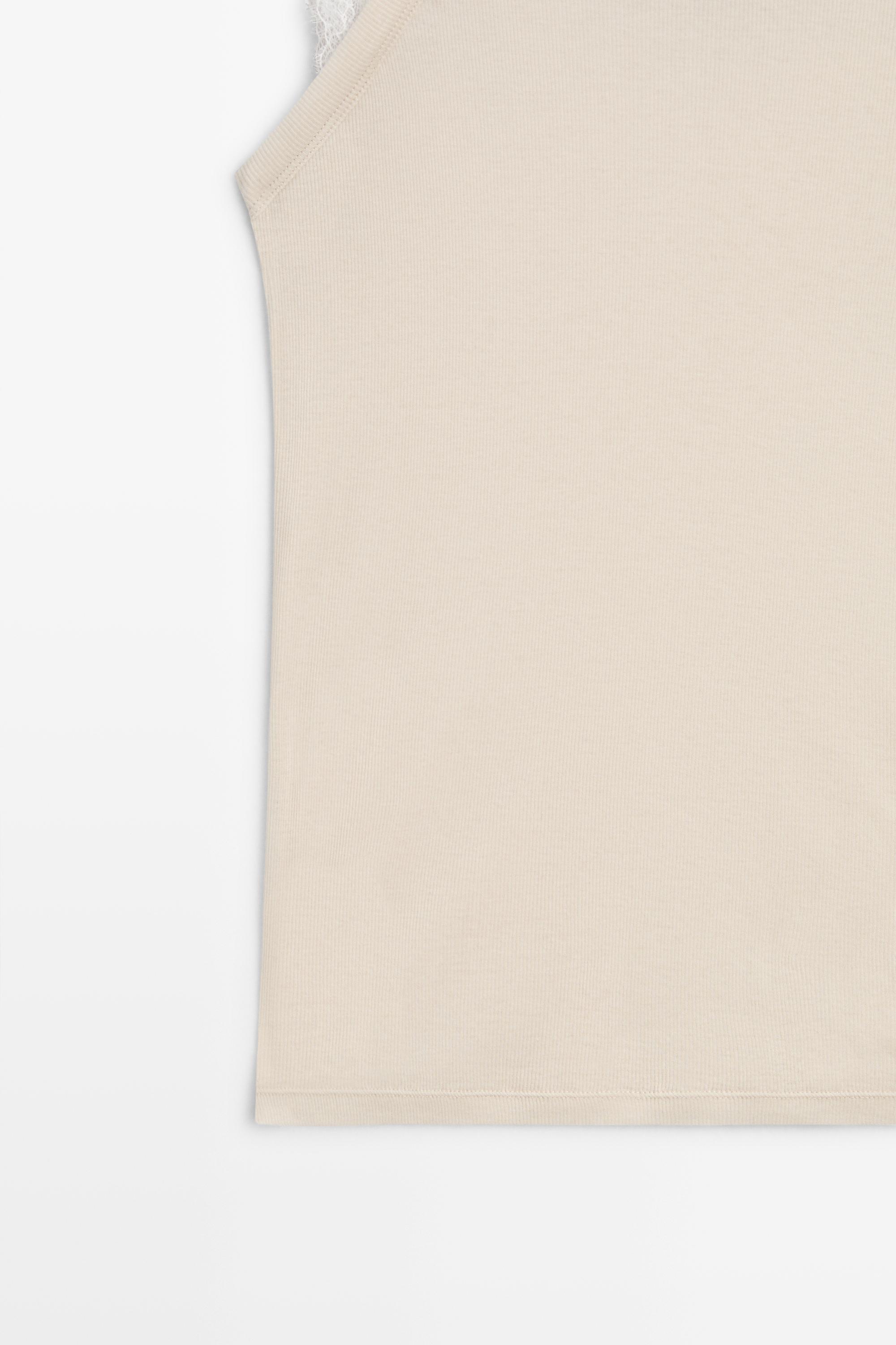 Double strap detail top - STUDIO — BEIGE