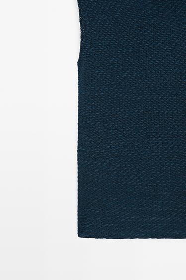 Cotton blend roll neck top — Dark Blue 7