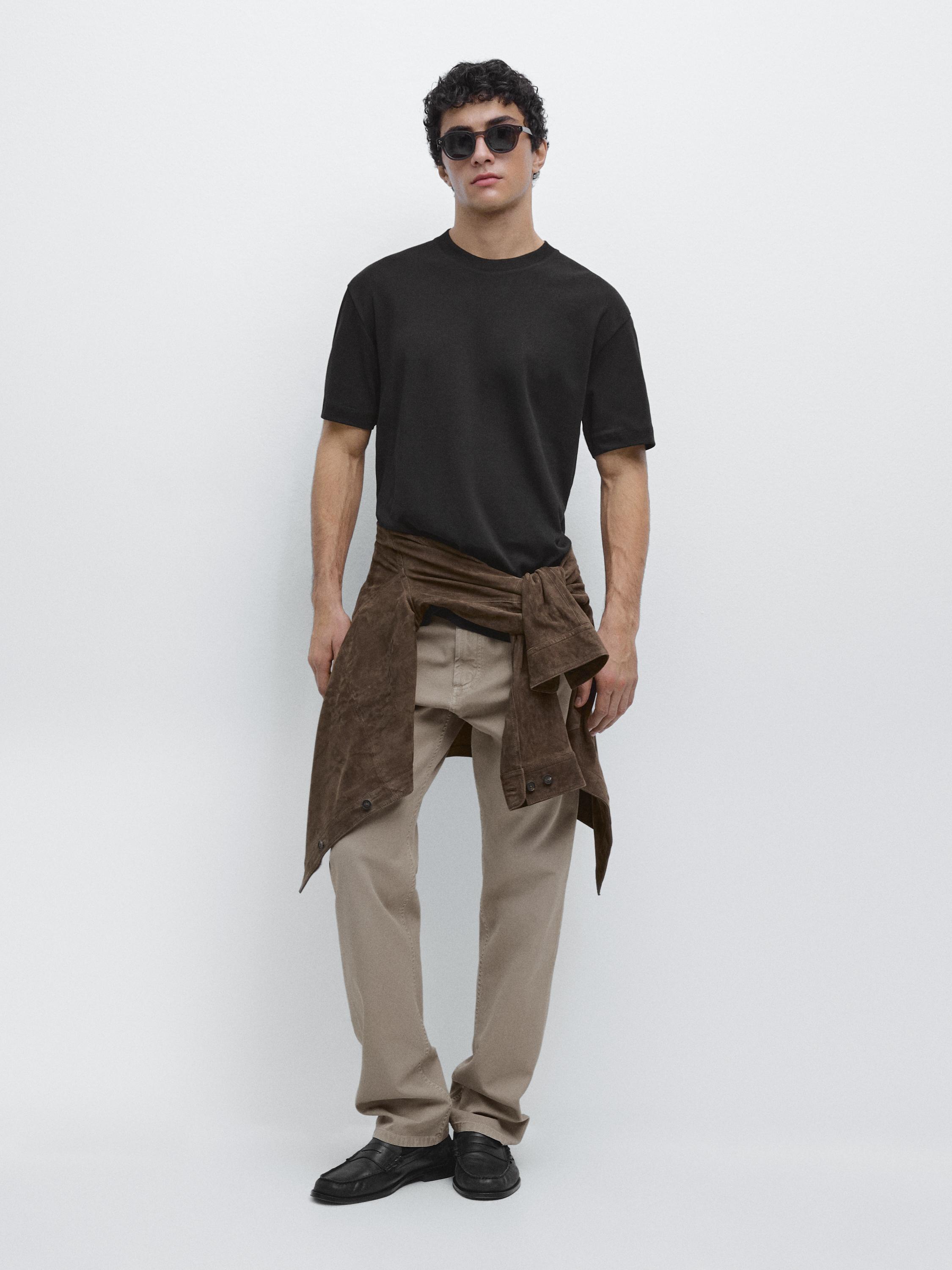 100% cotton short sleeve T-shirt — BLACK