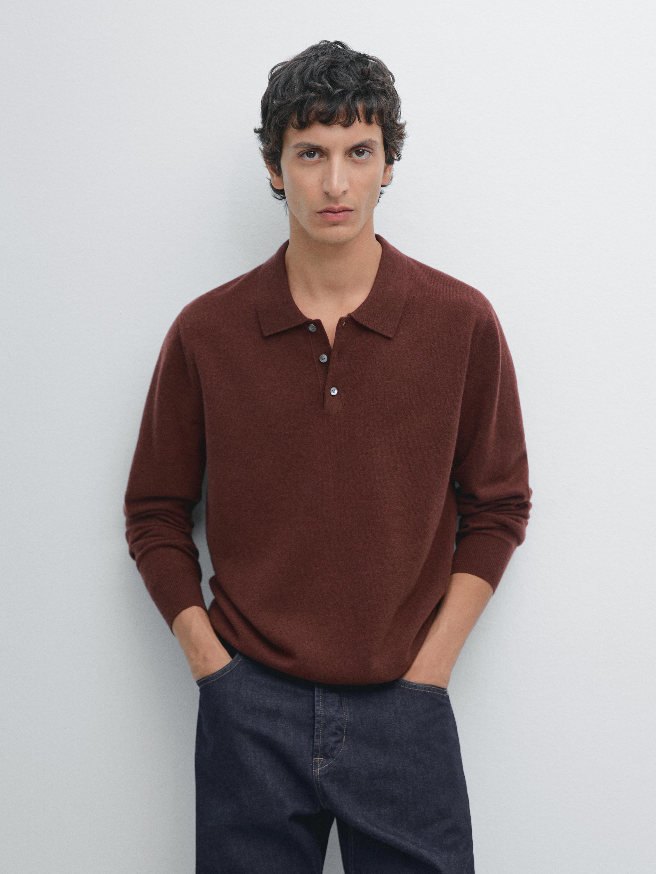 羊毛混紡 POLO 衫領針織衫