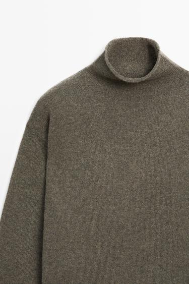 100% cashmere oversize knit sweater — Greyish green 9
