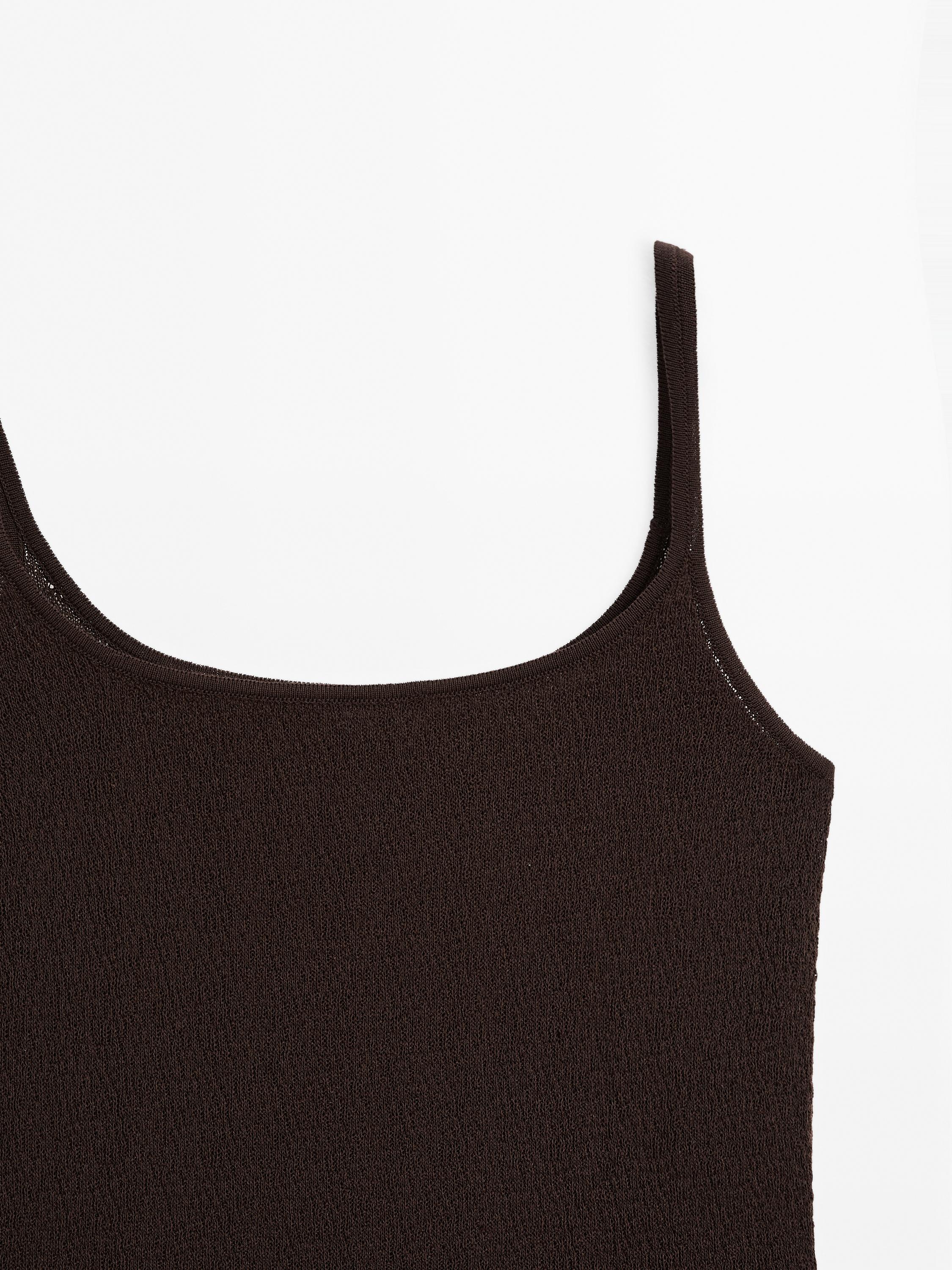 Flowing knit top with straps