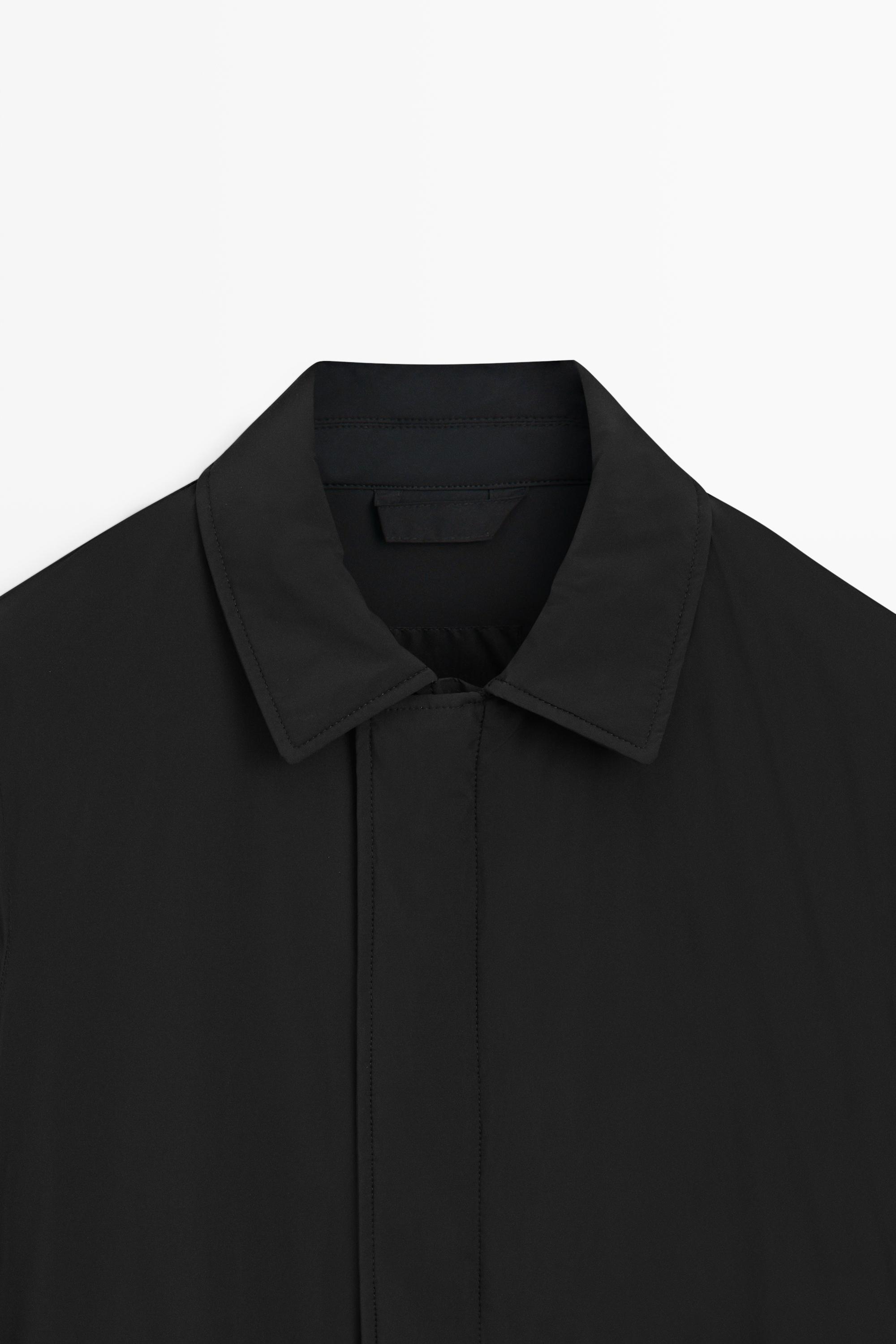 Technical fabric trench coat — BLACK