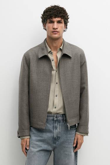 100% wool structured jacket — Greyish green 3