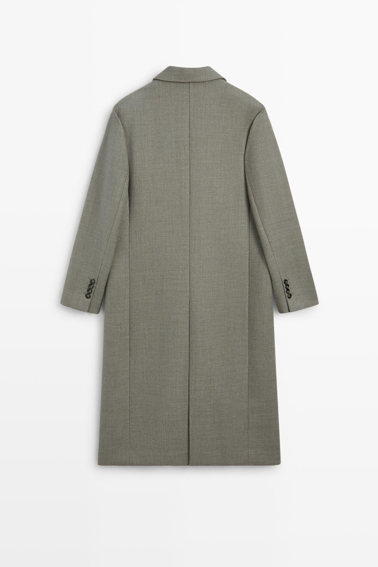 100% wool long coat — MINK