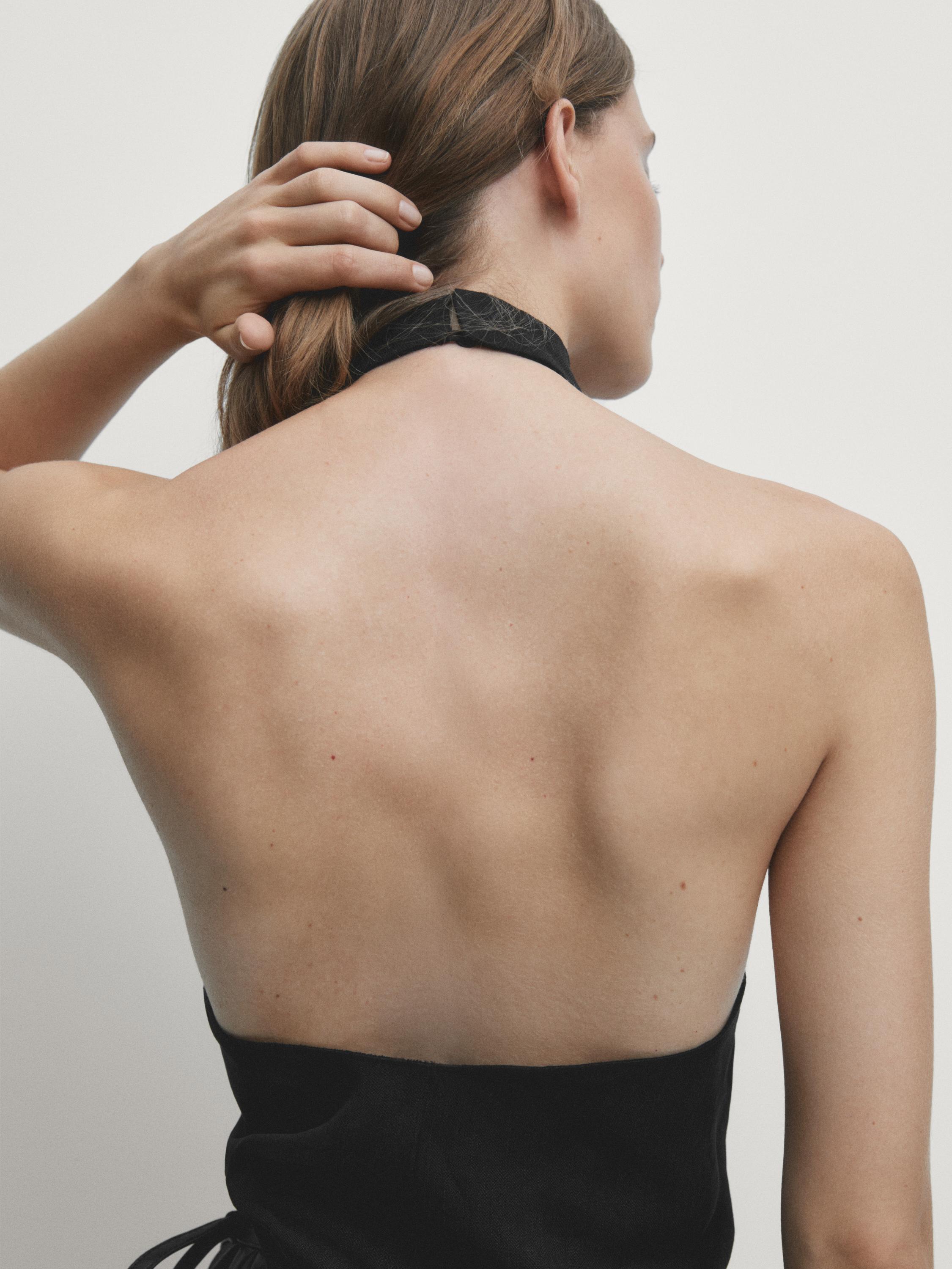 Top halter detalle frunce