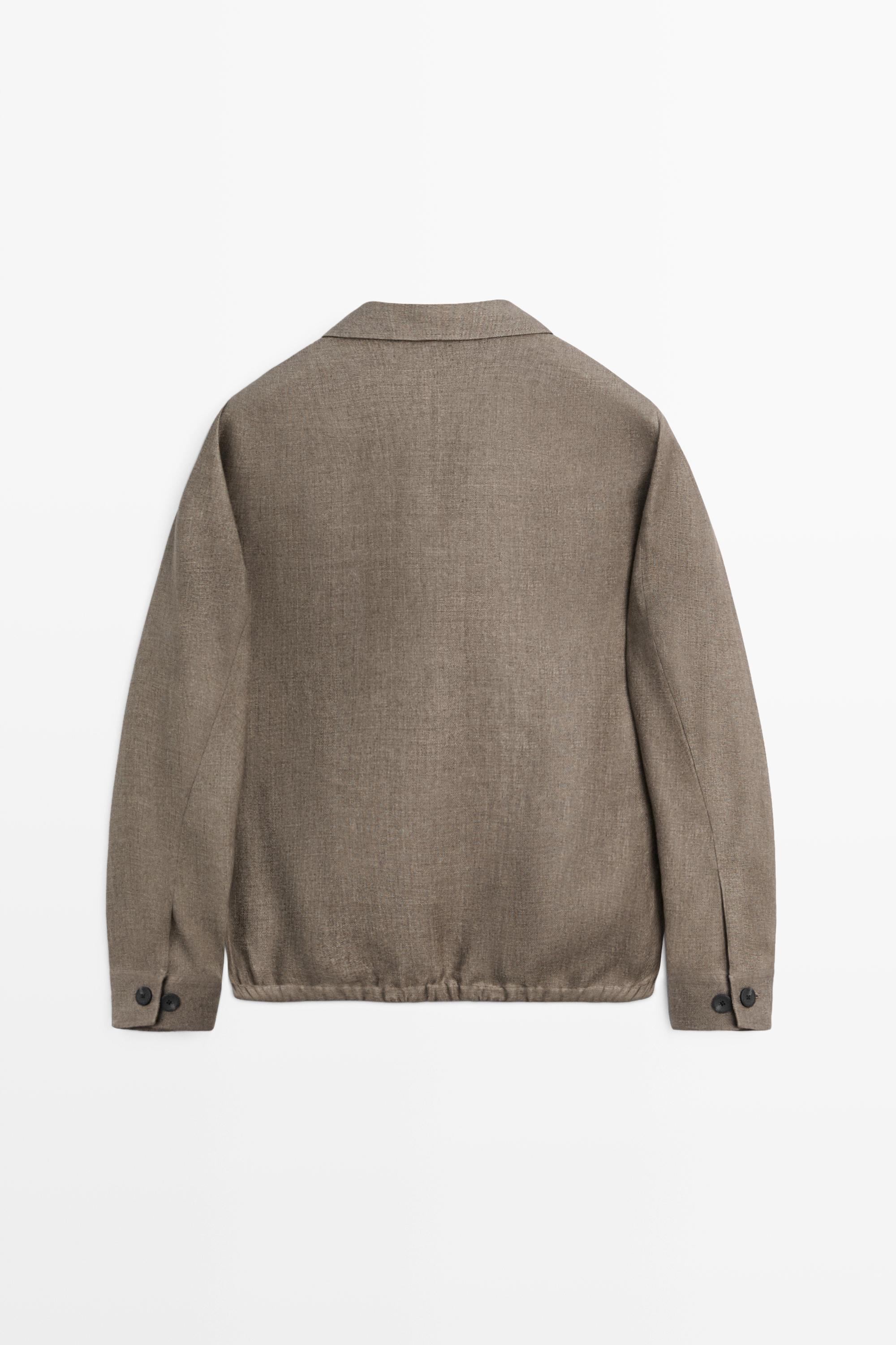 Faded linen total look jacket — GREENISH