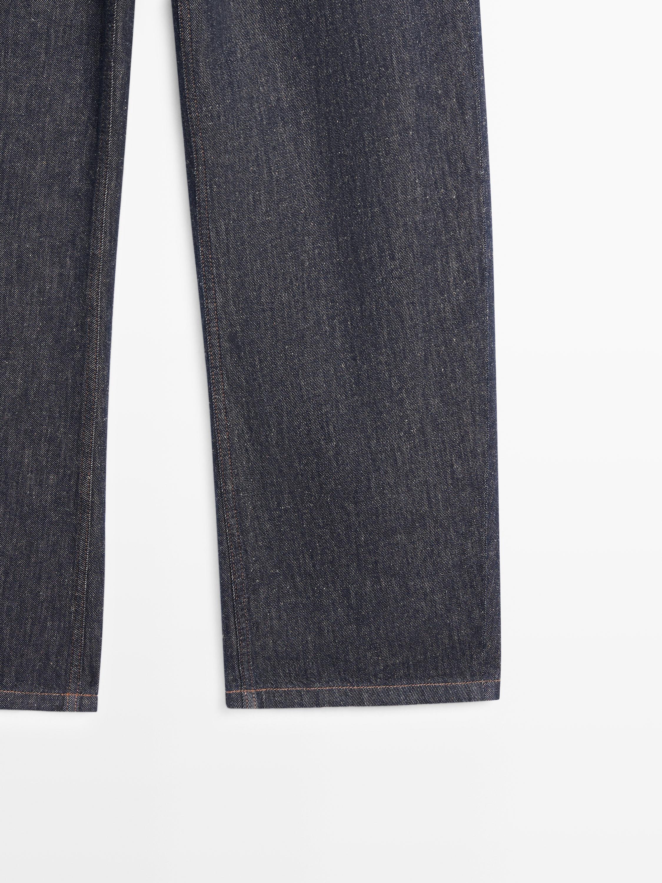 High-waist barrel fit jeans — DARK BLUE