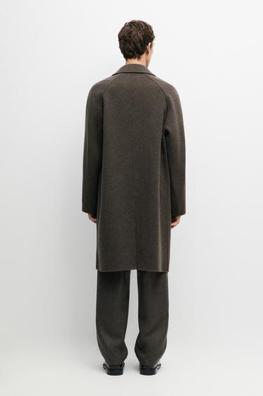 Long double-faced wool blend coat — BROWN 5