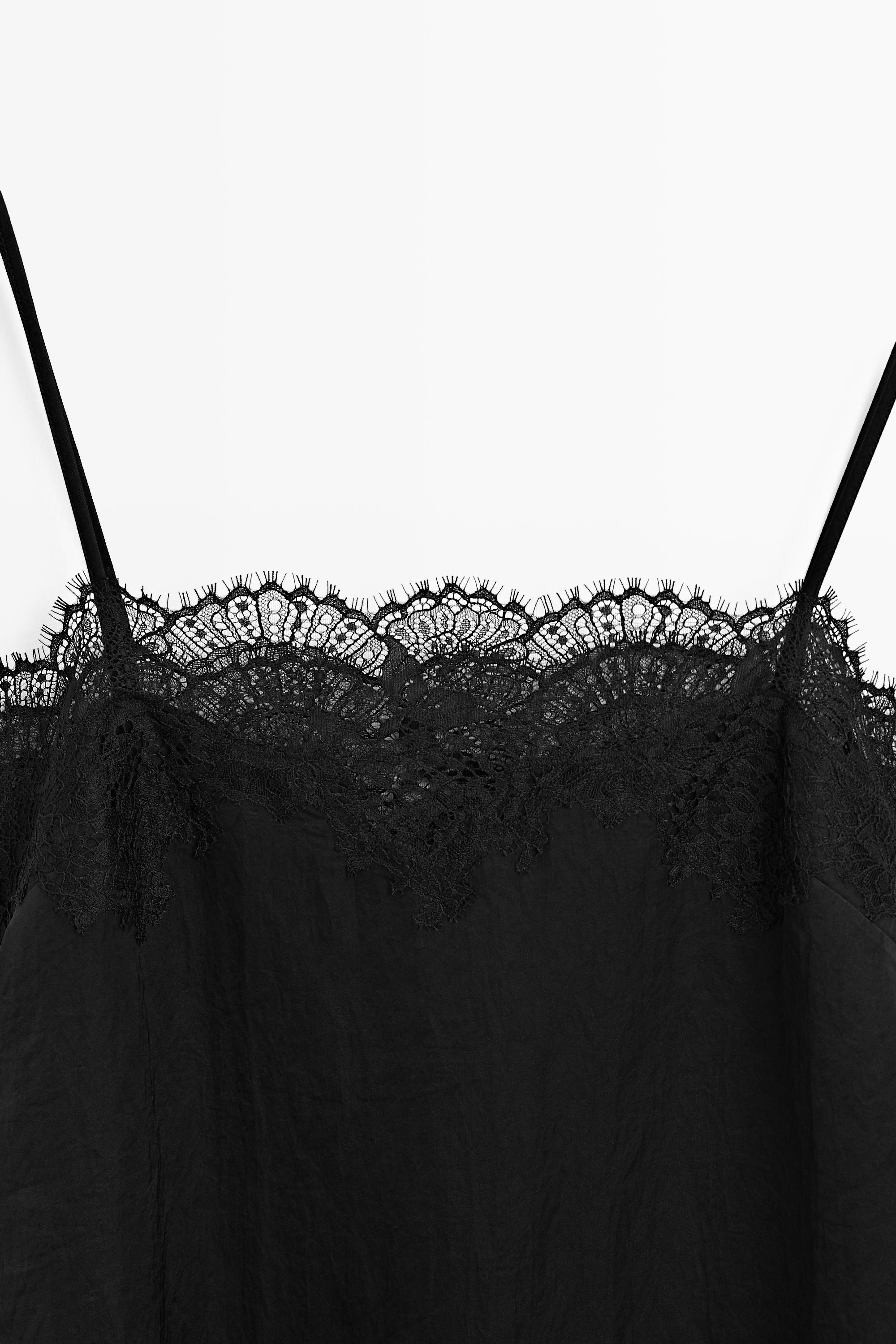 Lace camisole top — BLACK