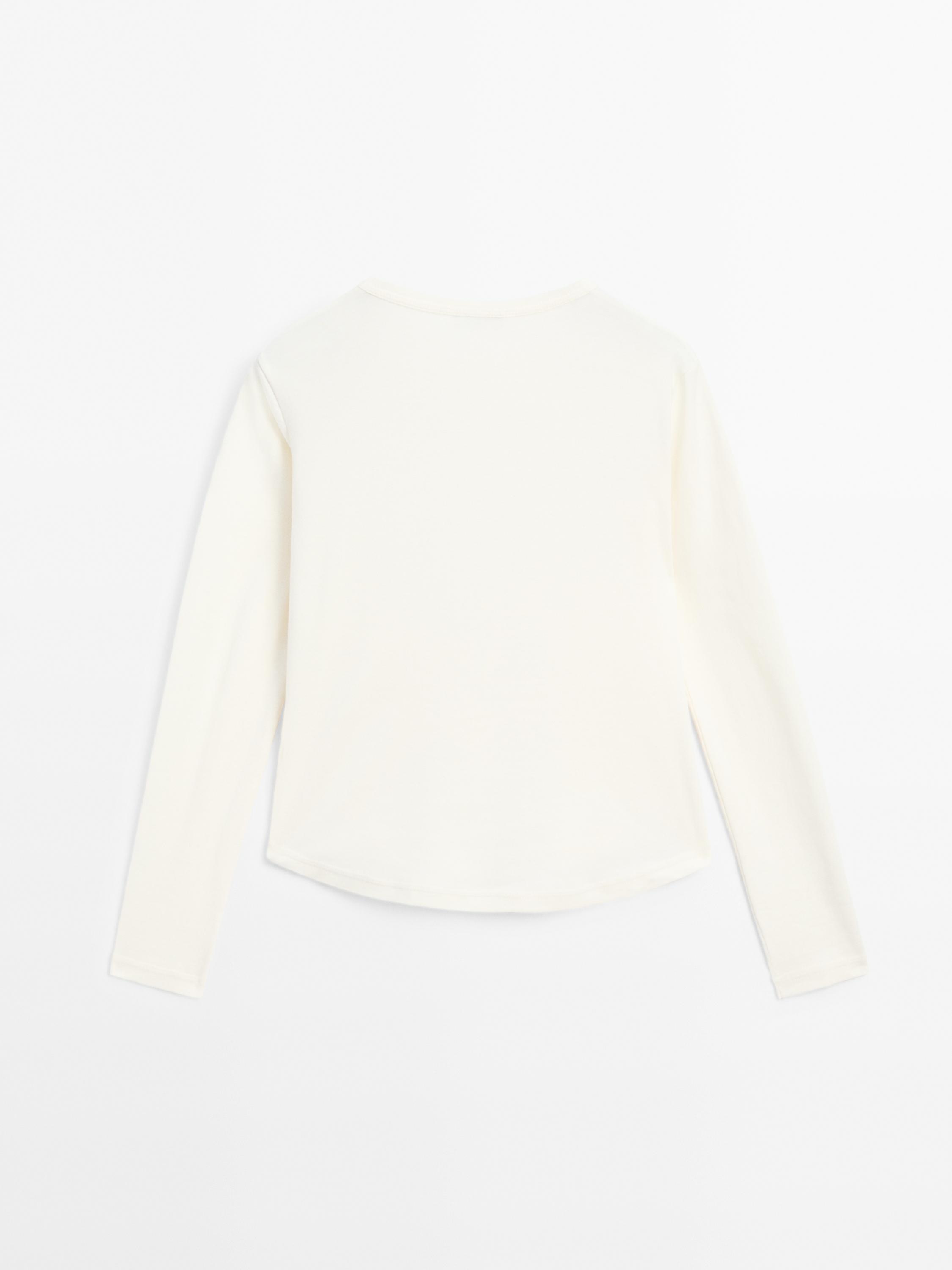 Long sleeve cotton T-shirt