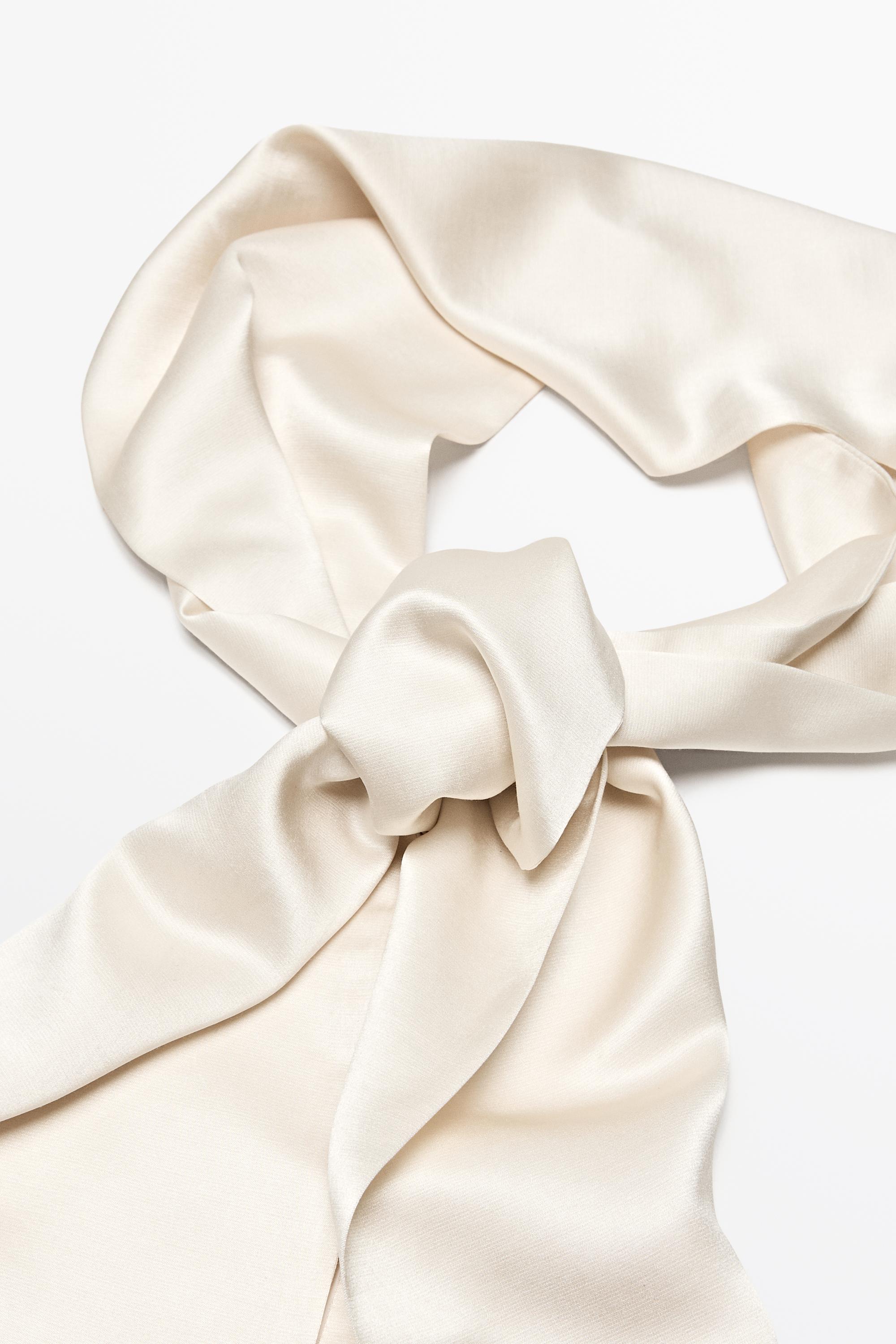 Satin scarf — CREAM