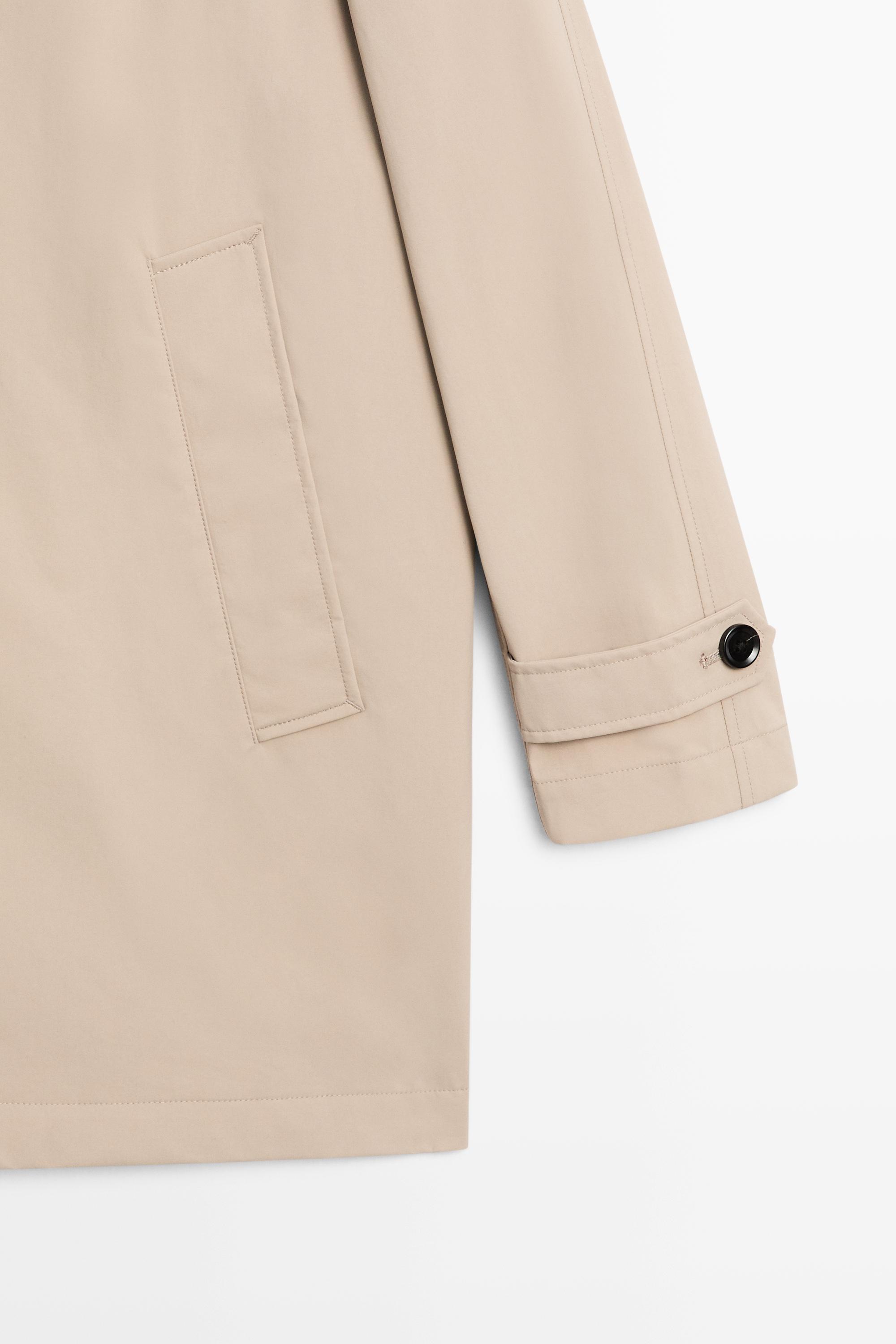 Lightweight long trench coat — PALE SAND