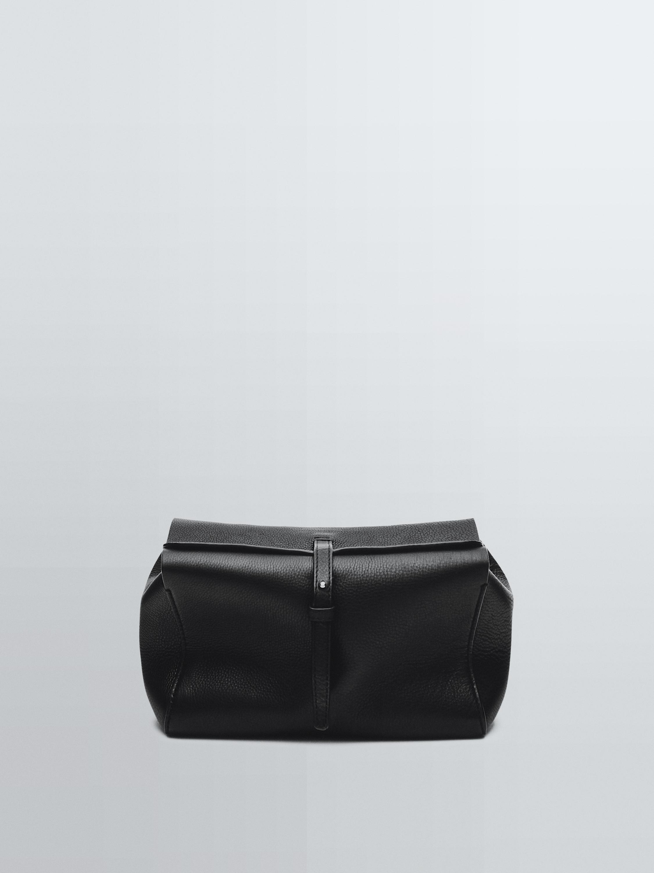 Nappa leather toiletry bag — BLACK