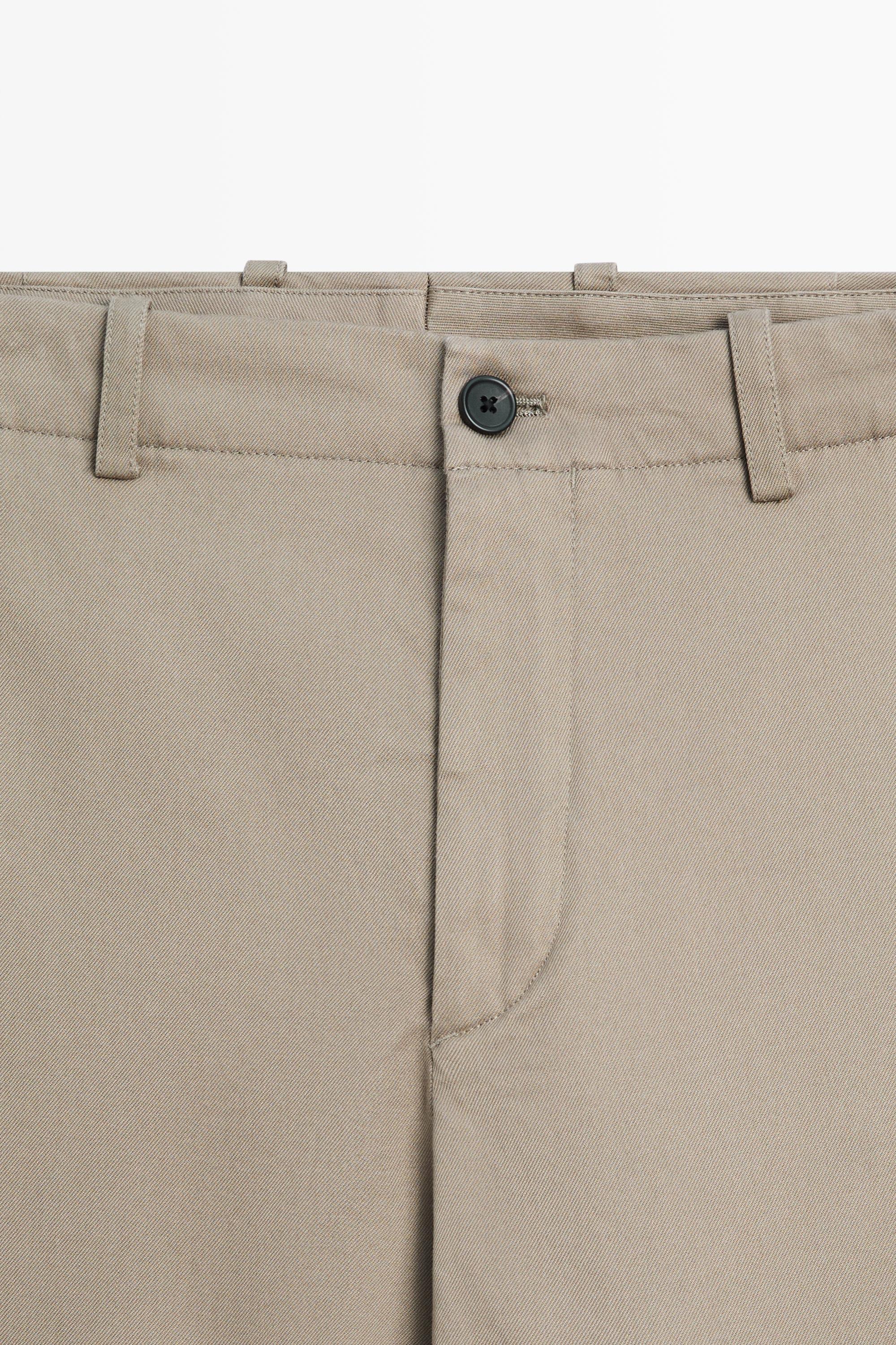 Cotton blend straight-leg pants — MINK