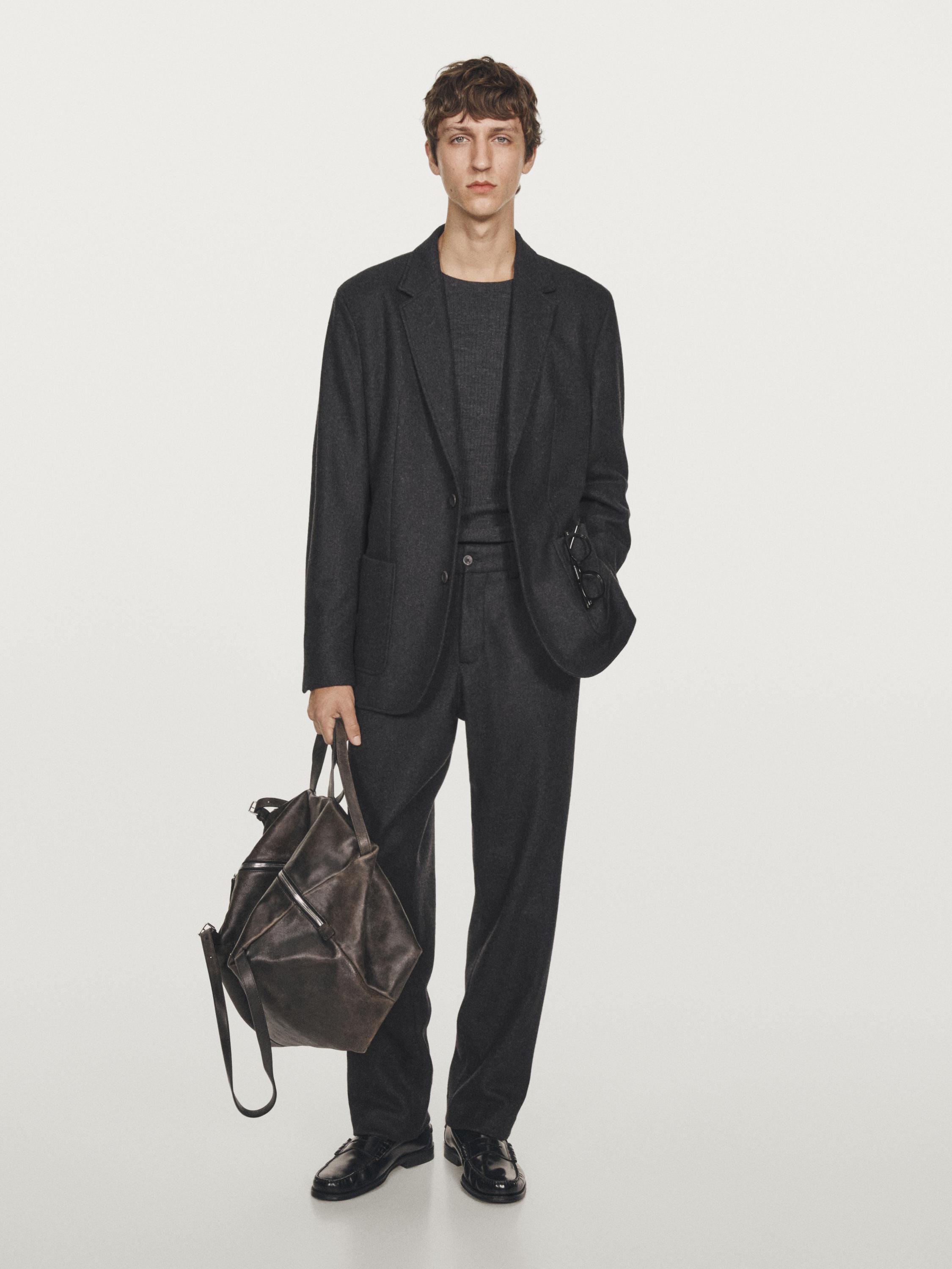 Wool blend suit blazer