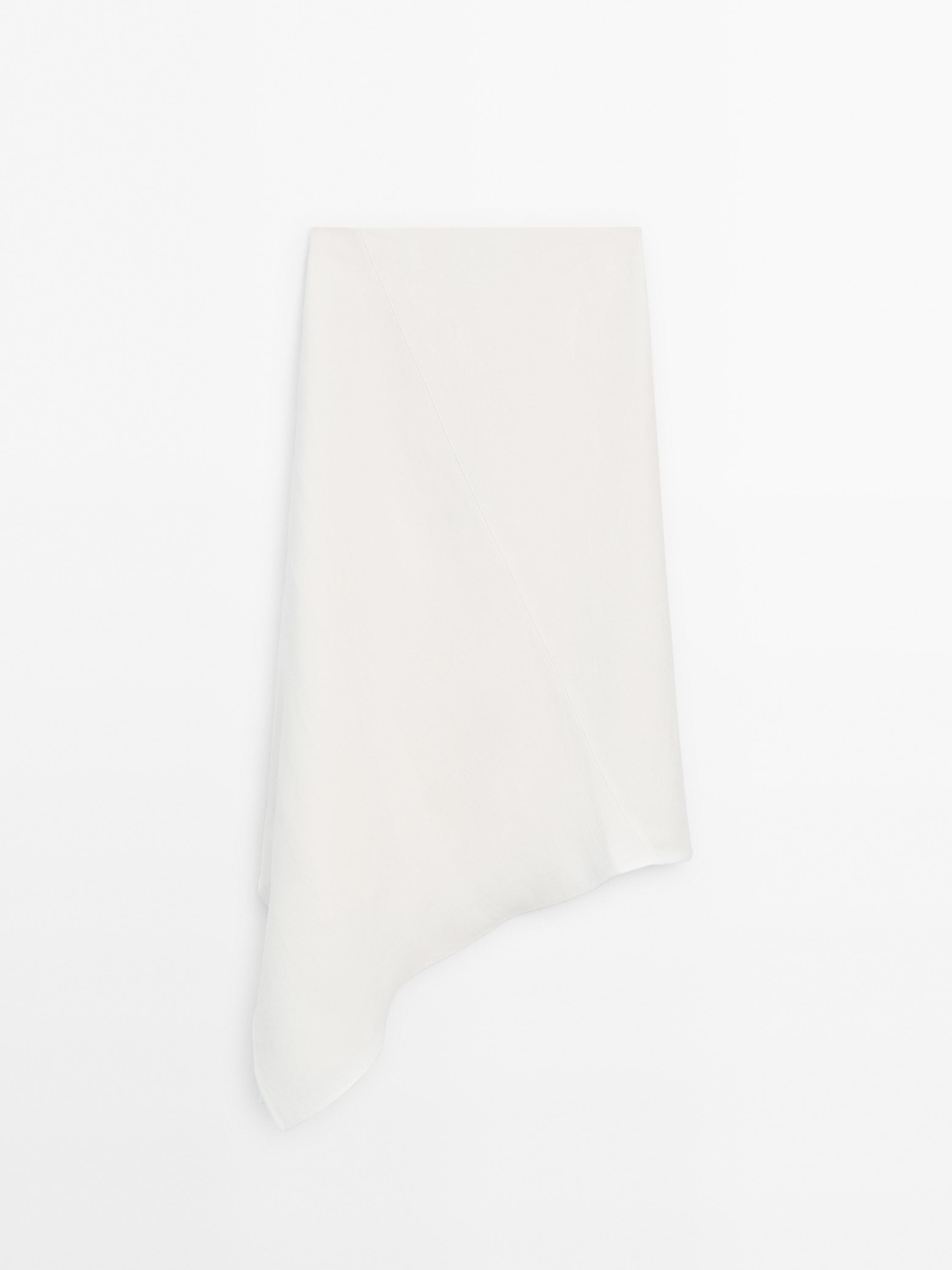 Asymmetric flounce midi skirt