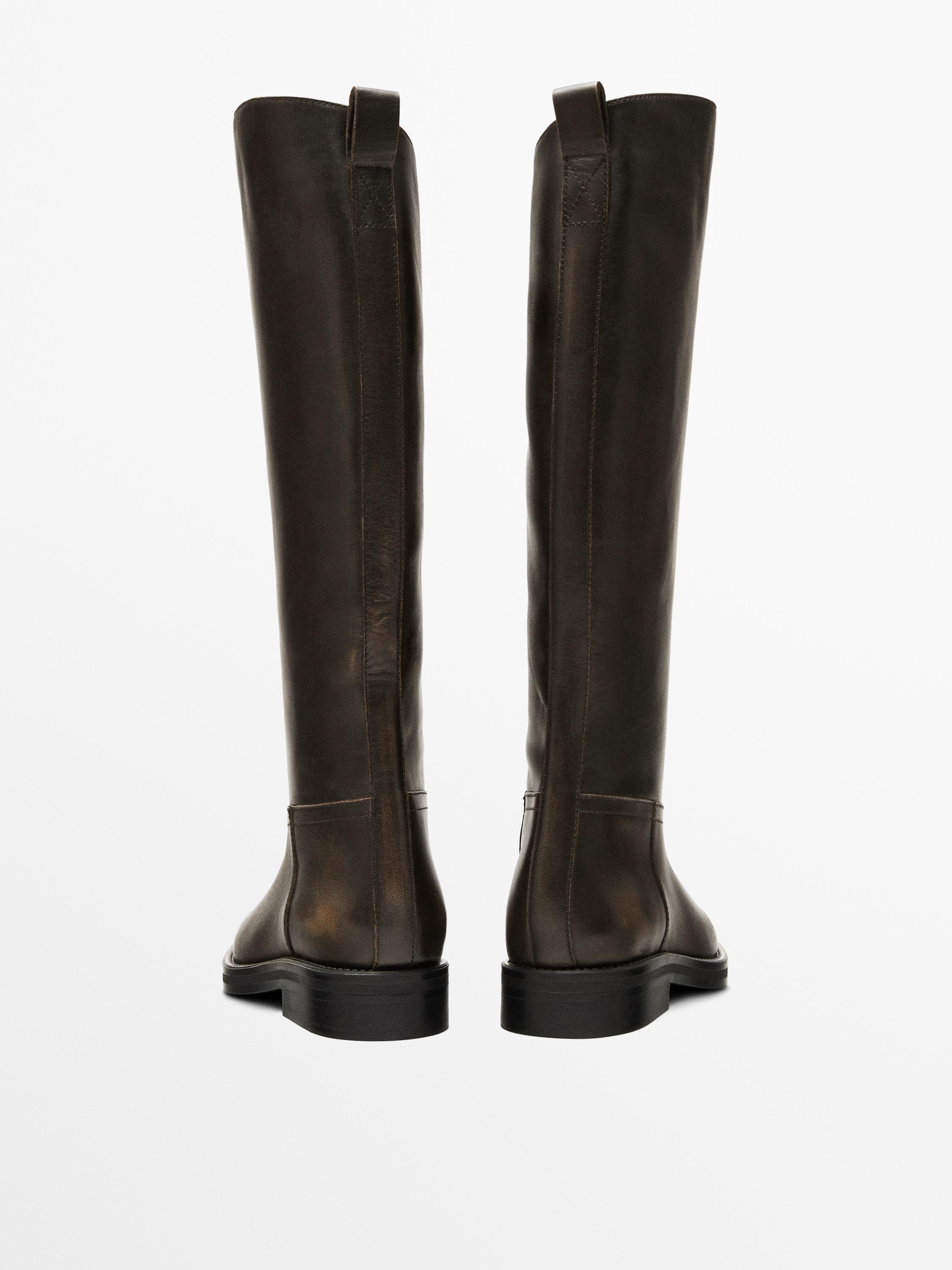Leather riding boots