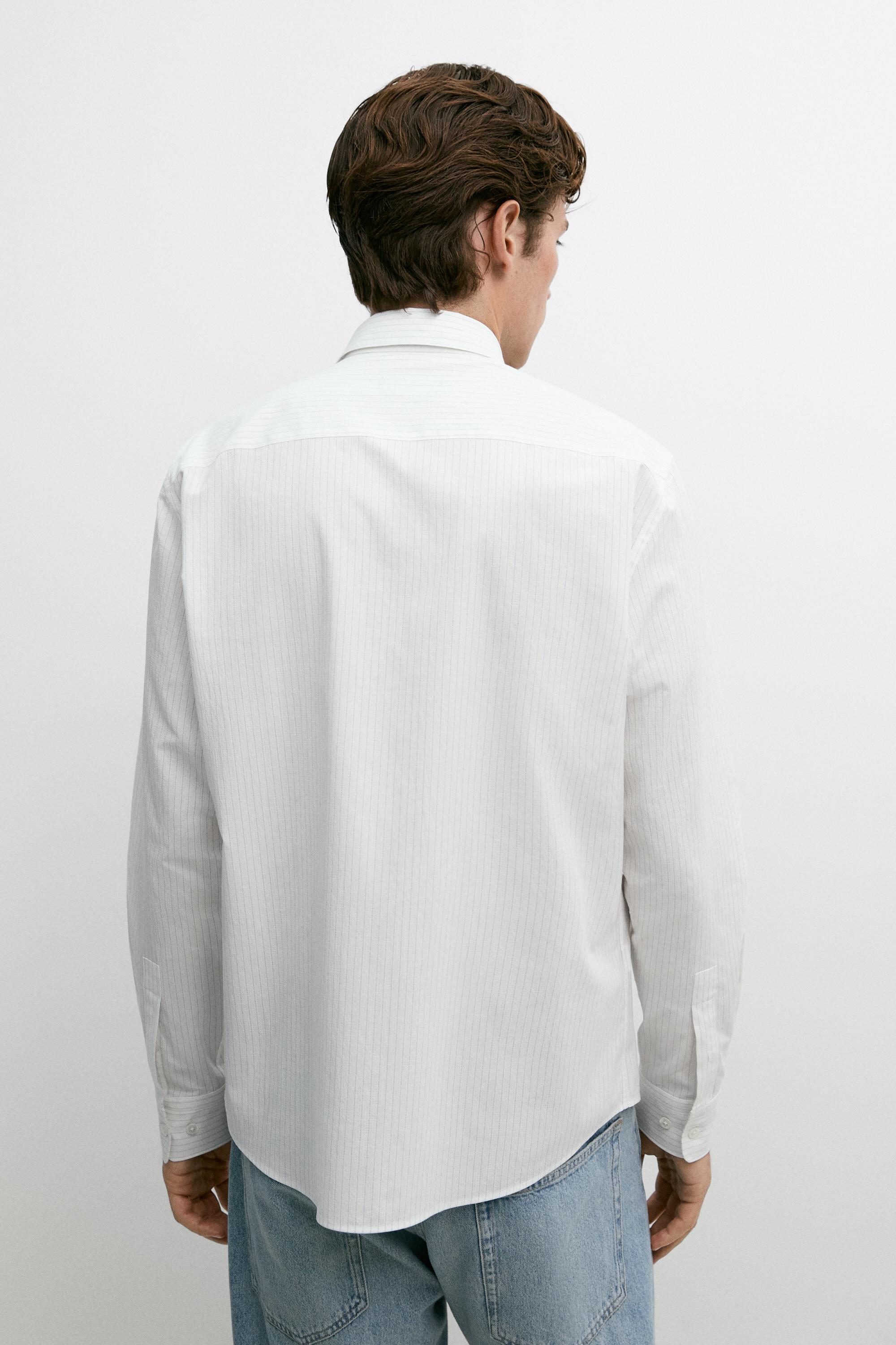 100% cotton striped shirt — WHITE