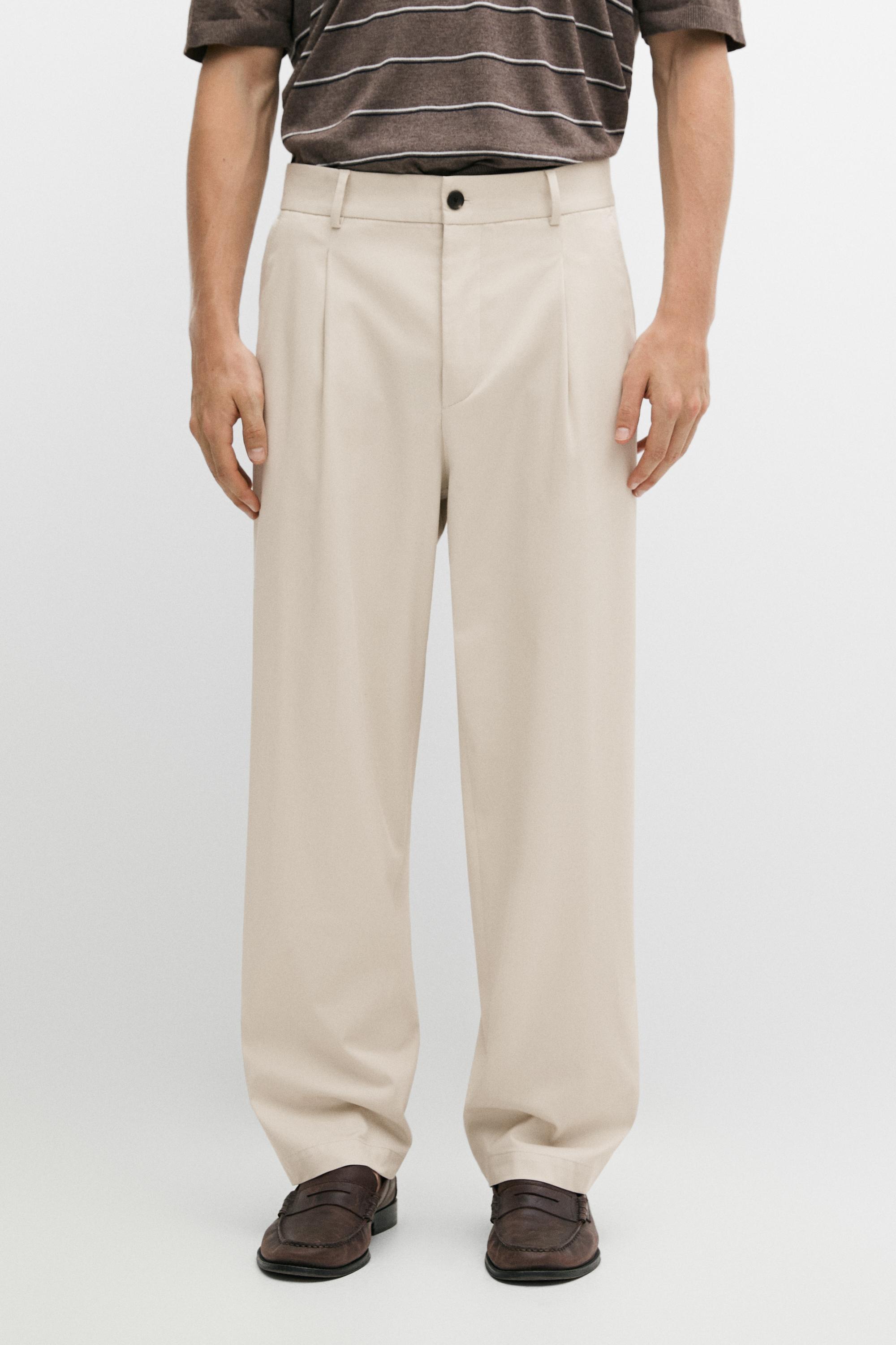 Flowing pants with darts — BEIGE