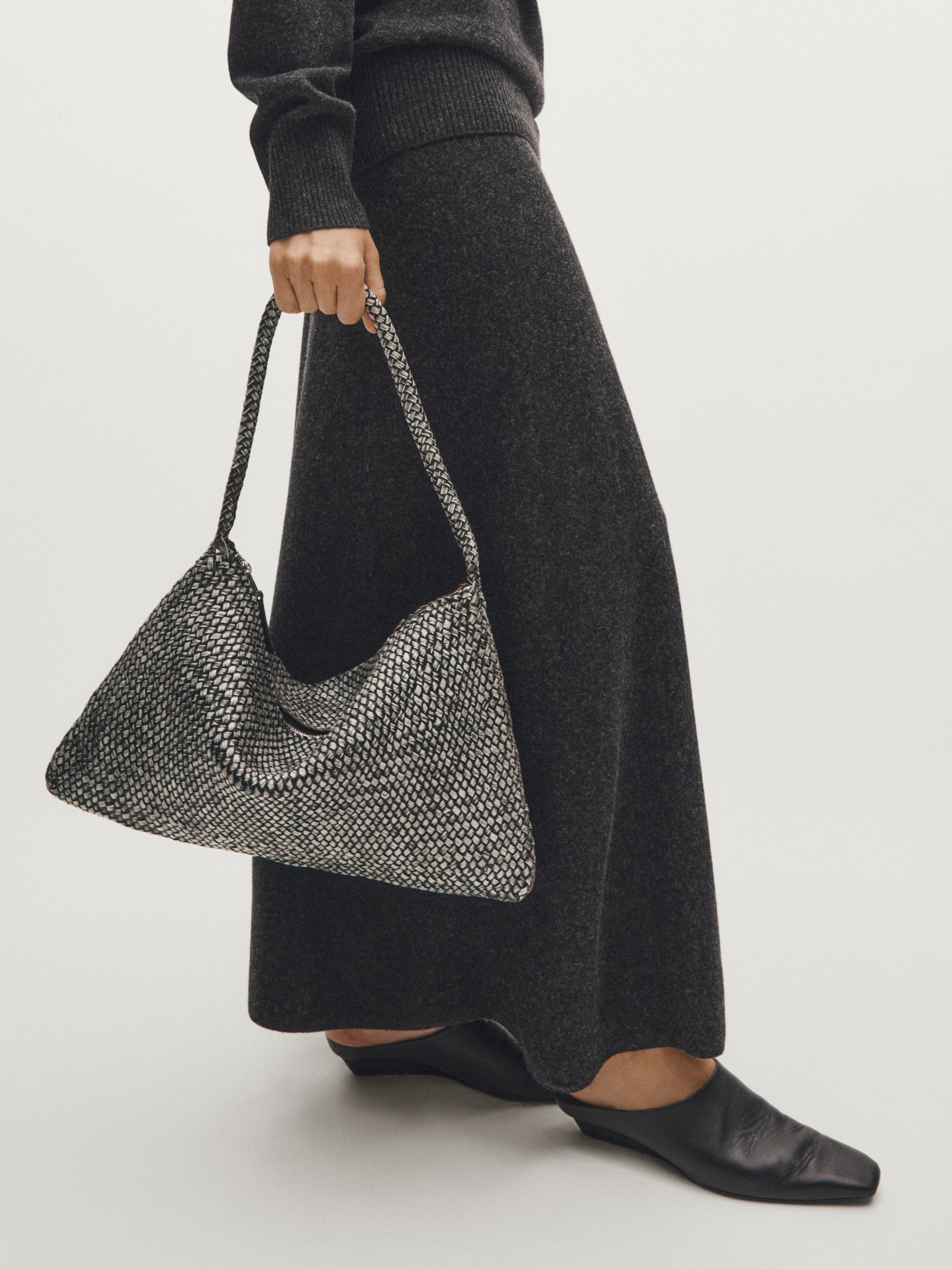 Bolso grande de hombro piel napa trenzado