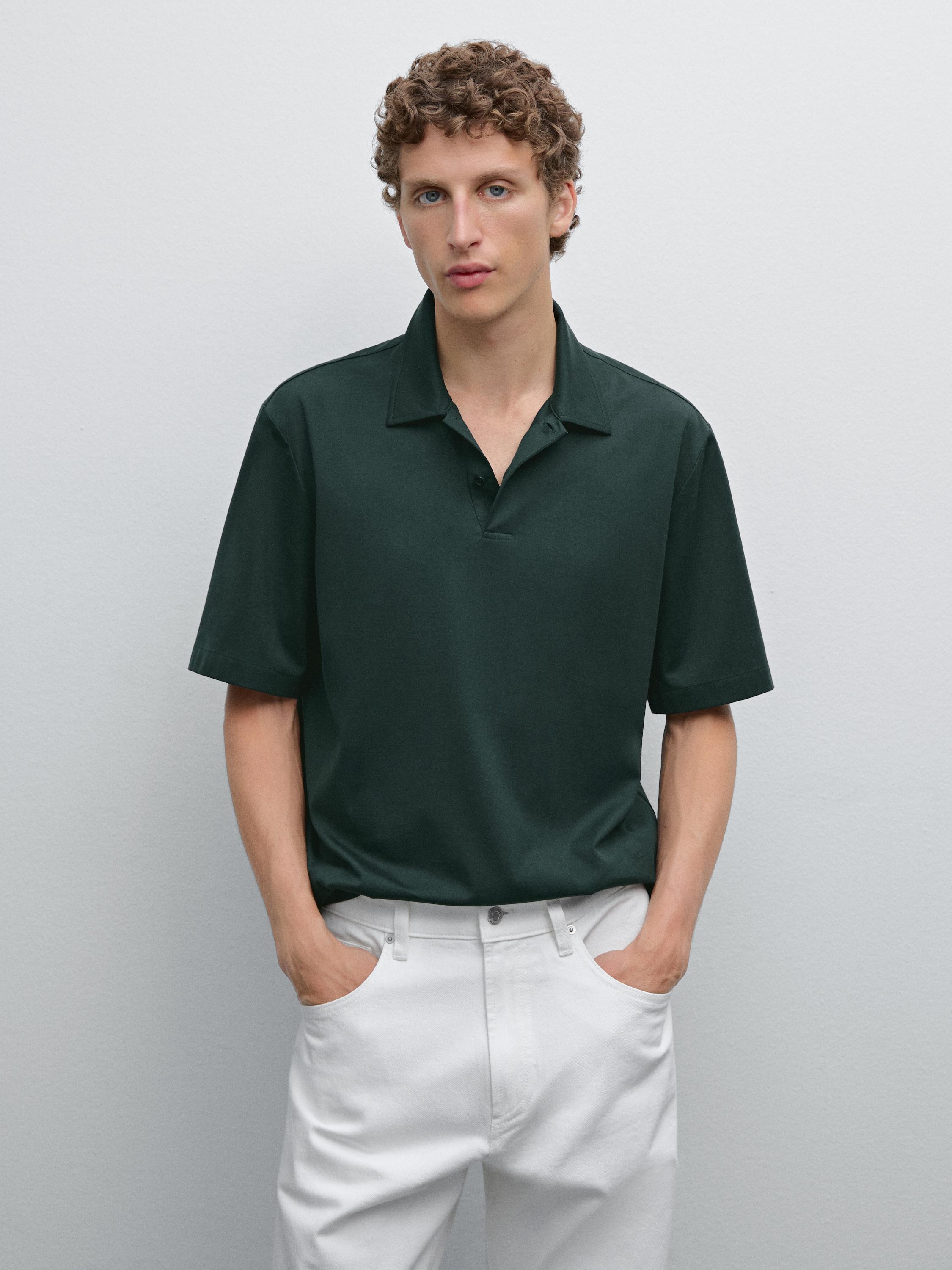 Slim fit pamuklu polo yaka t-shirt