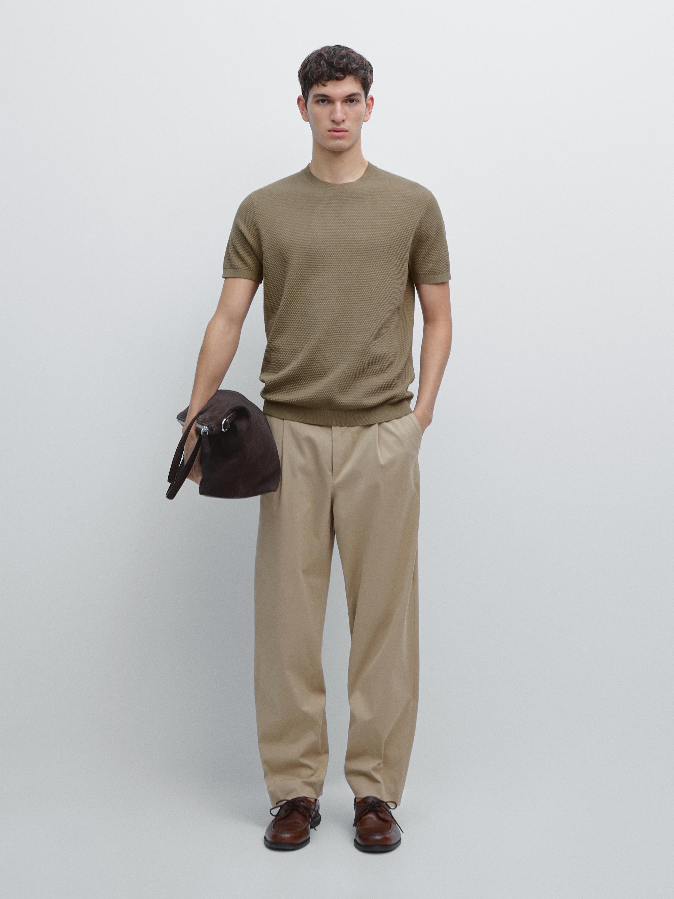 Textured knit T-shirt