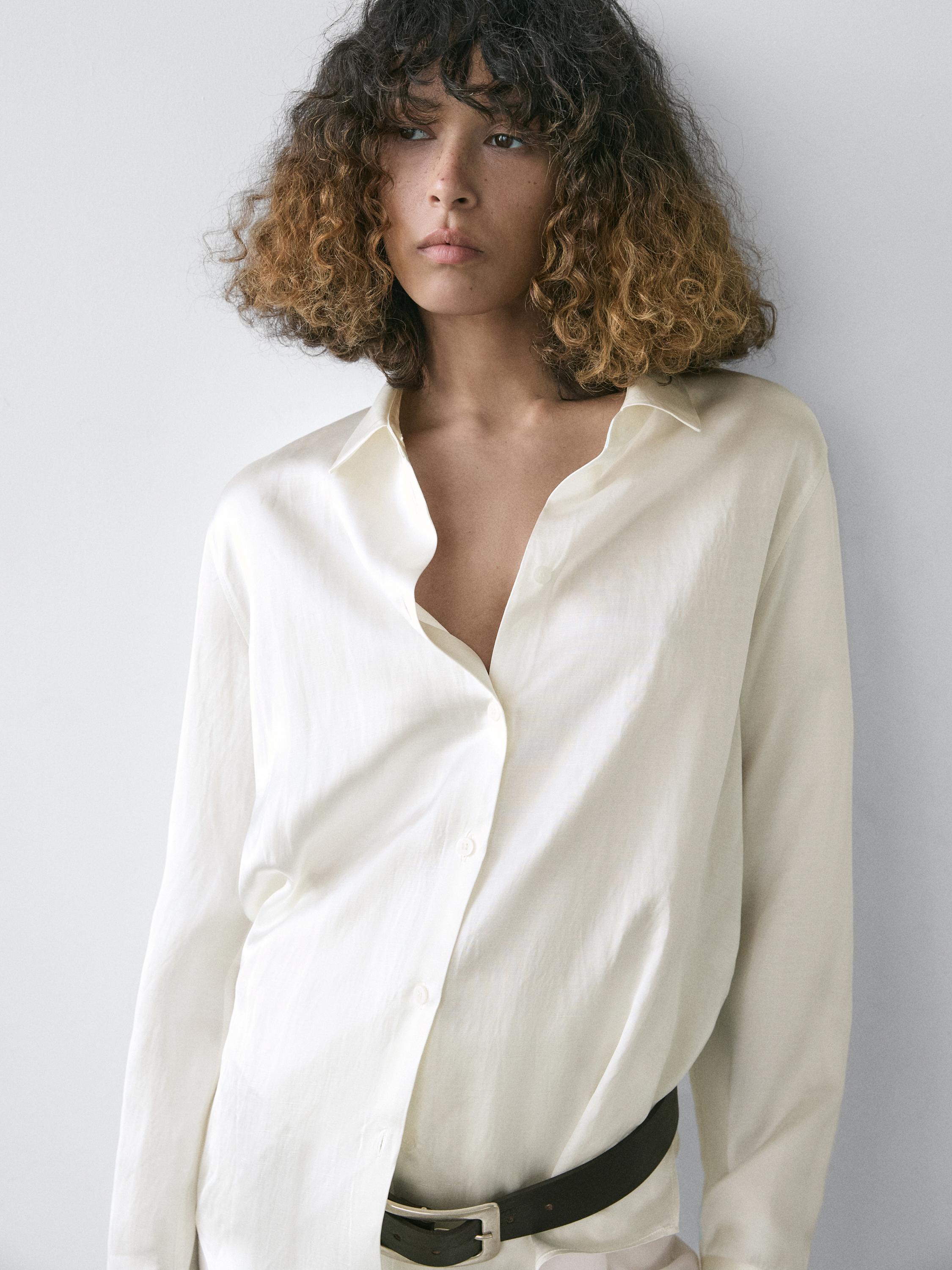 Рубашка из струящегося атласа