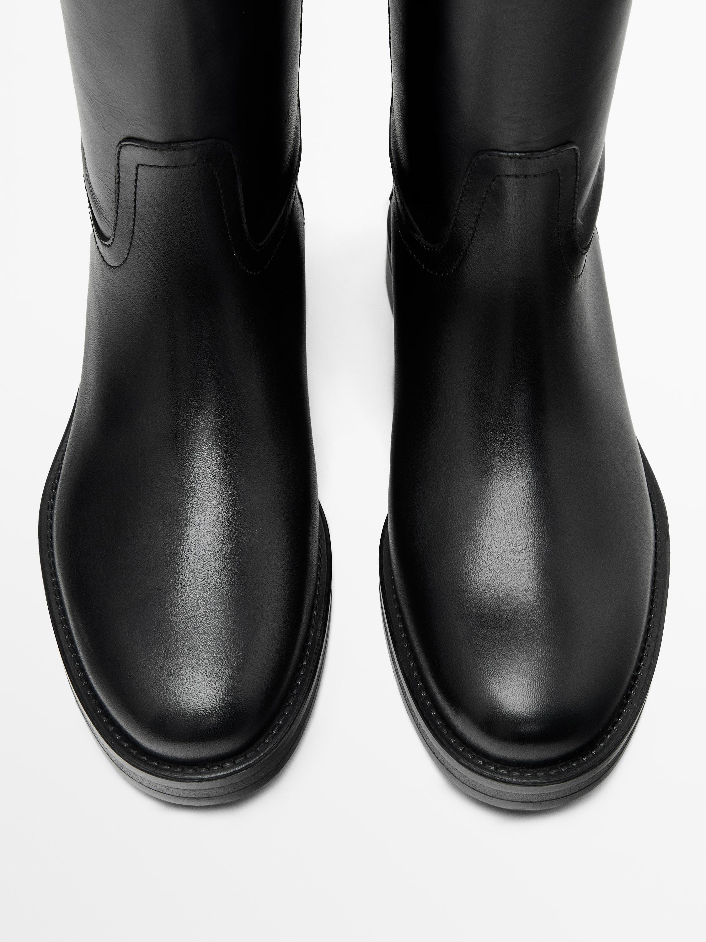 Leather riding boots