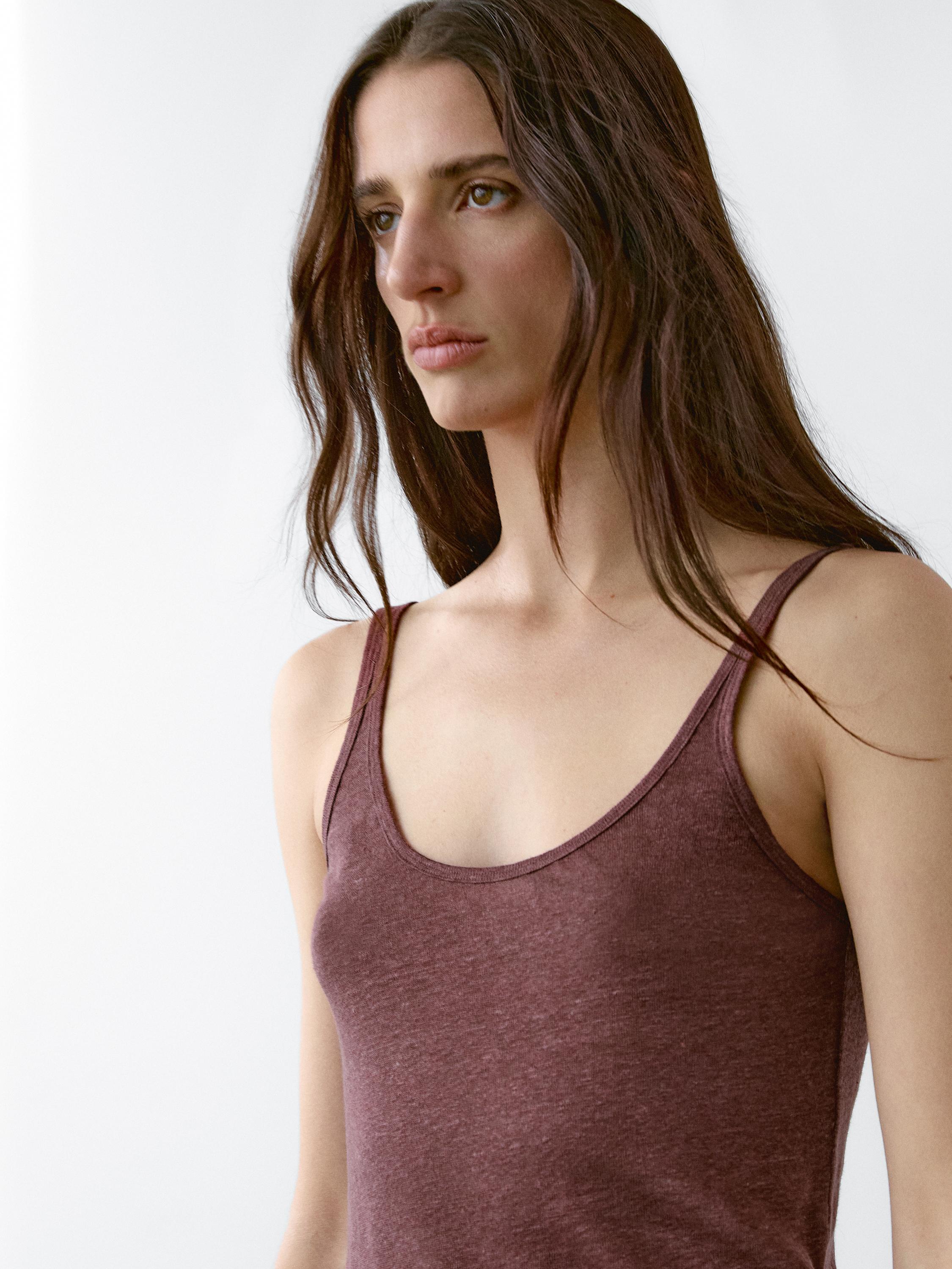 100% linen strappy top