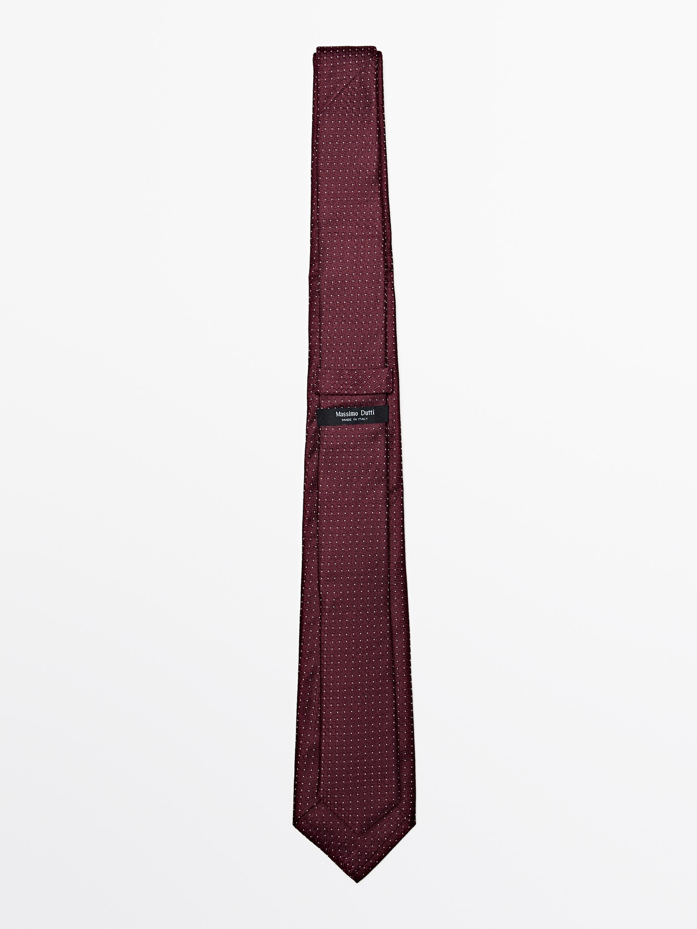 100% silk polka dot tie — MAROON