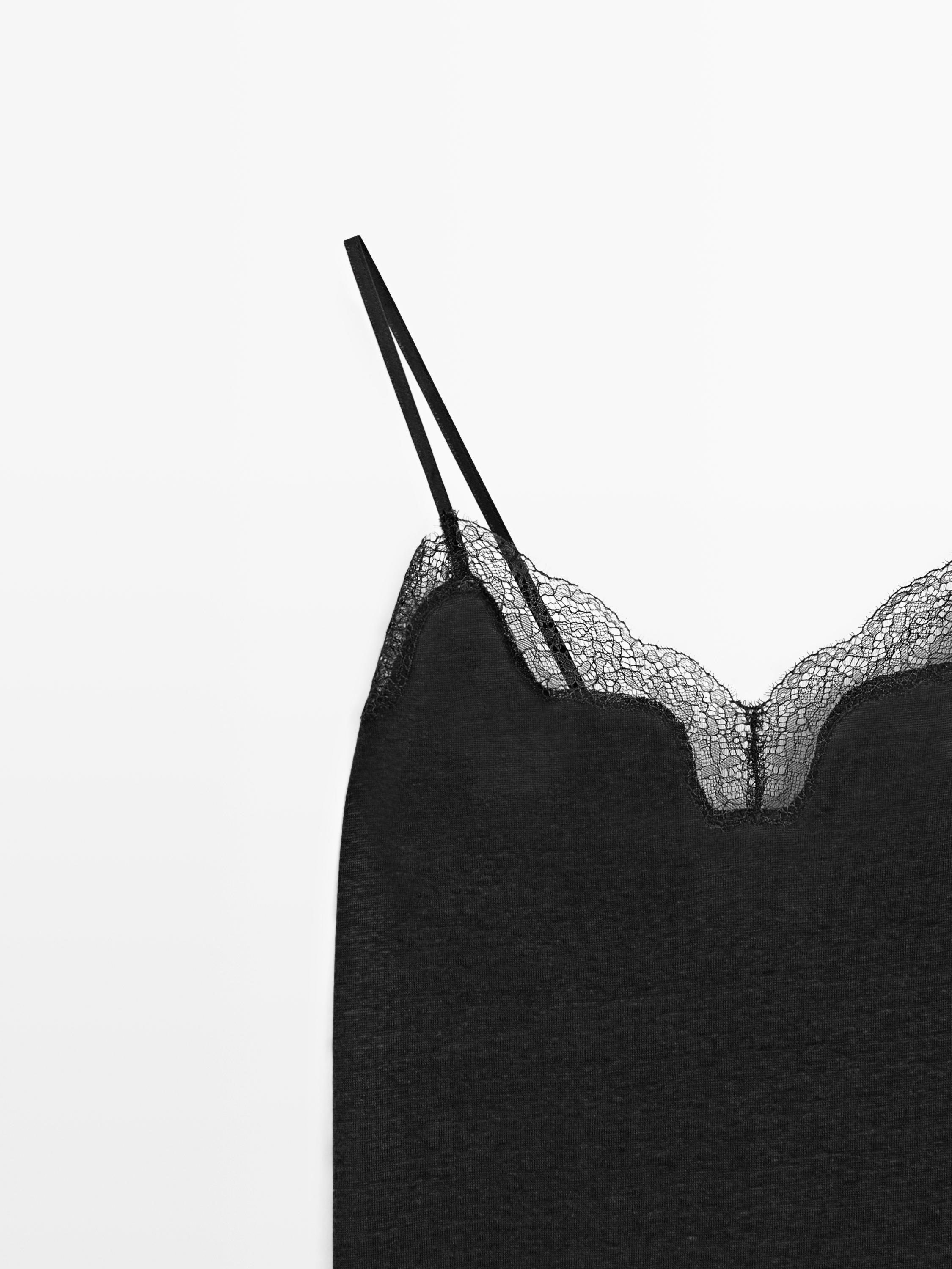 Топ асимметричного кроя в бельевом стиле из смесового льна