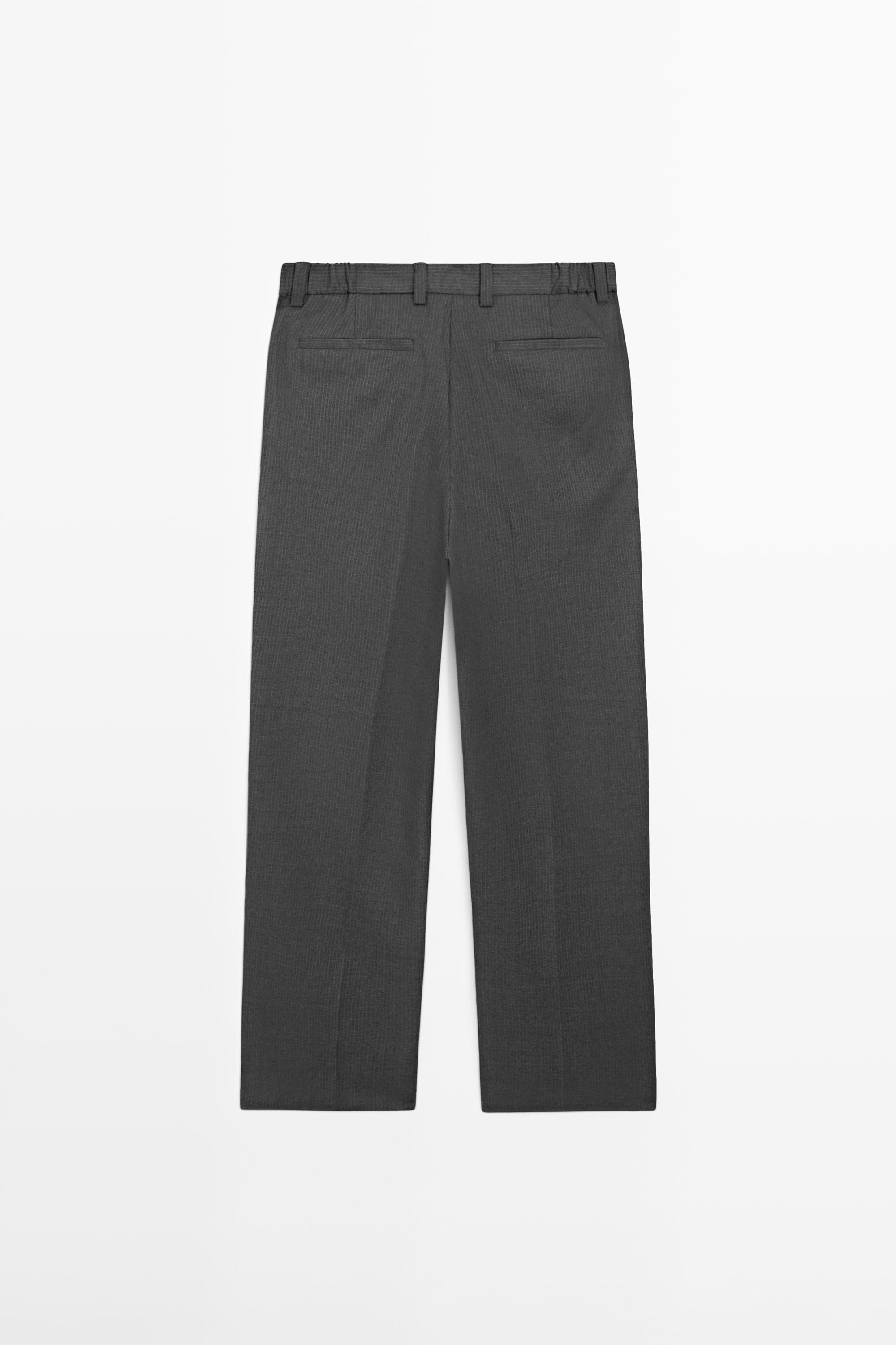 Wool blend darted trousers — GREY