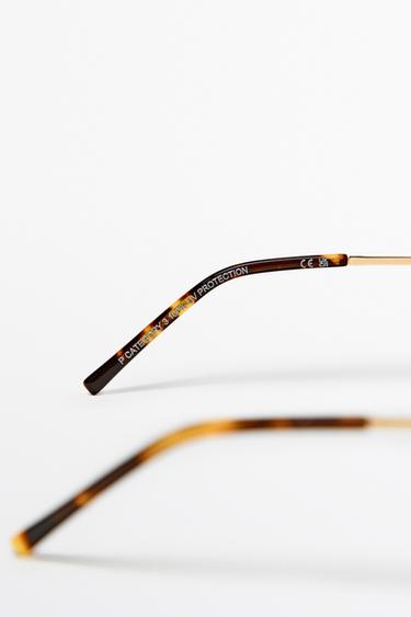 Double-bridge tortoiseshell sunglasses — BROWN 5