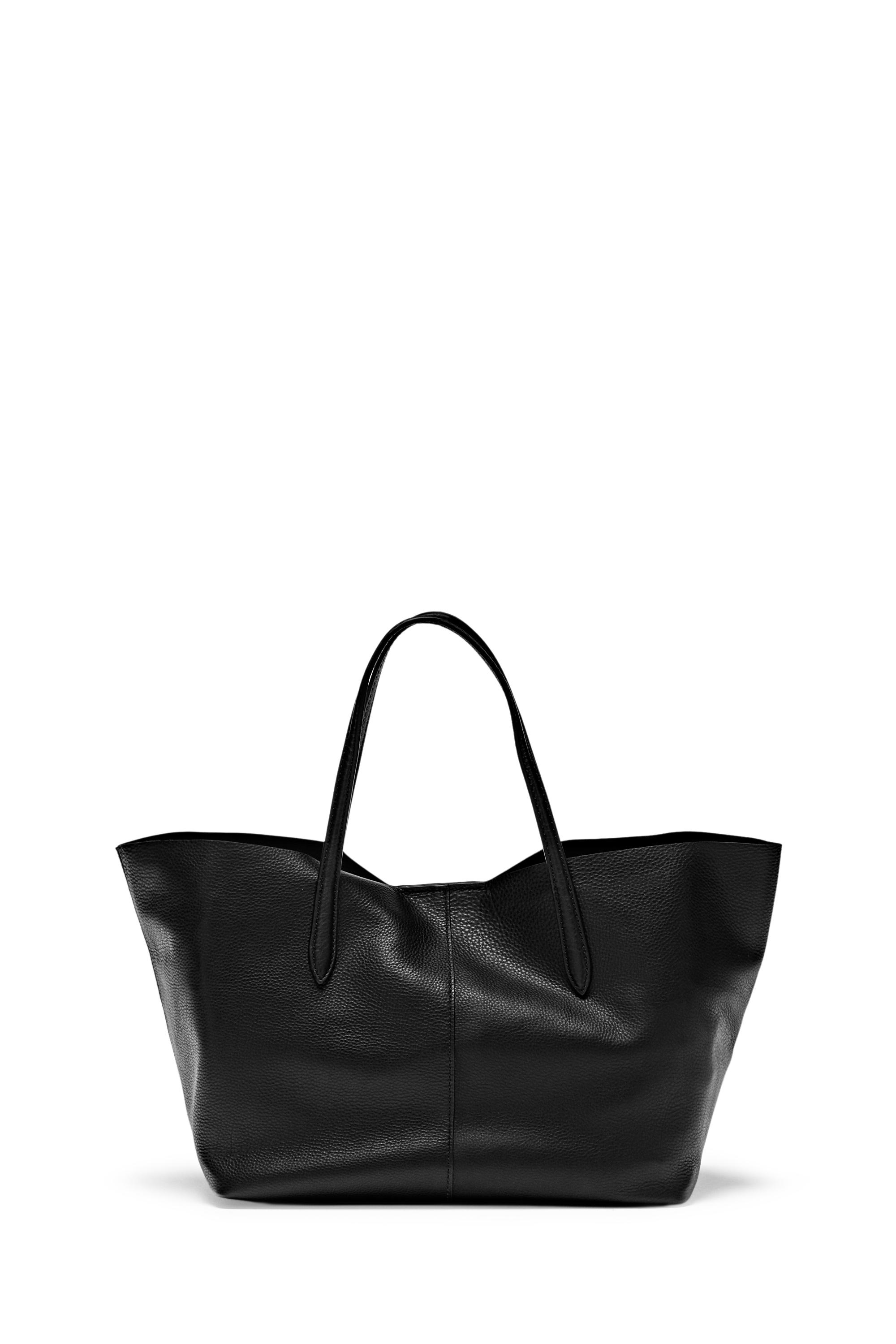 Massimo Dutti Napa deri orta boy tote çanta görsel 7