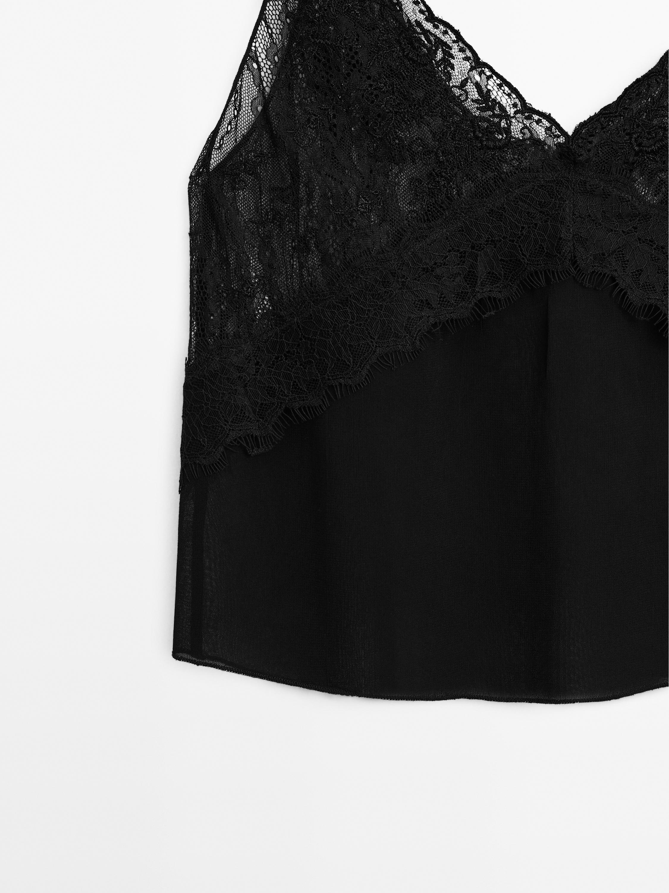 Strappy lace camisole top