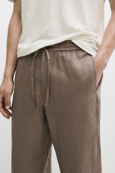 100% linen relaxed fit pants — MINK 8