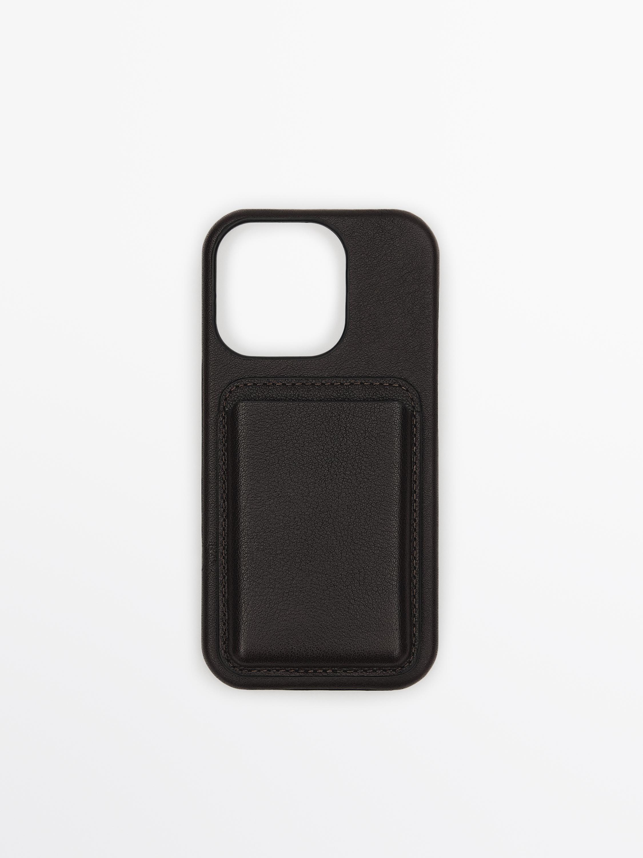 Nappa leather iPhone 16 Pro case — BROWN