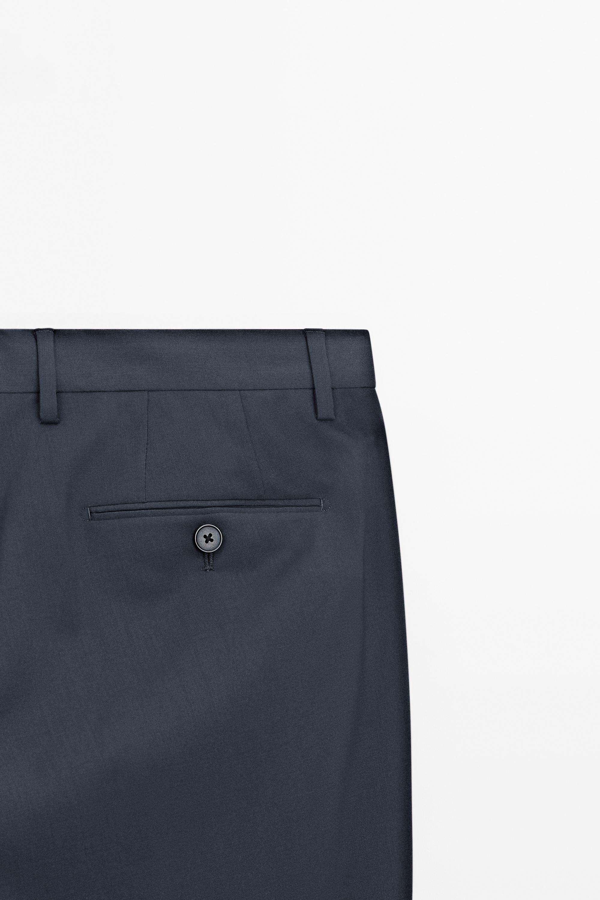 Cold wool suit trousers — NAVY BLUE