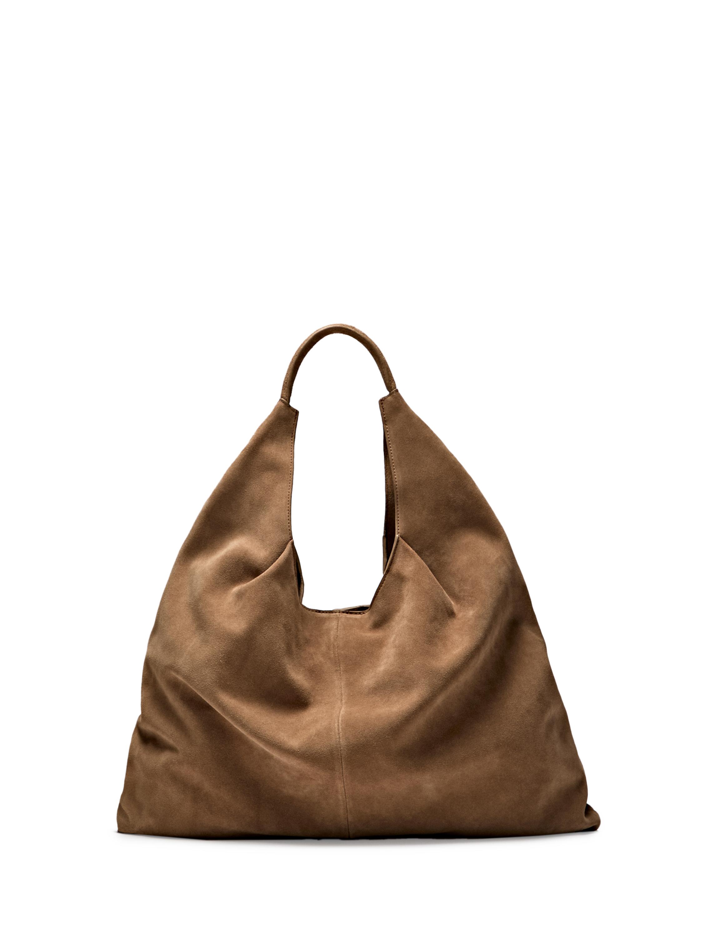 Split leather maxi shopper bag - LIMITED EDITION — SAND