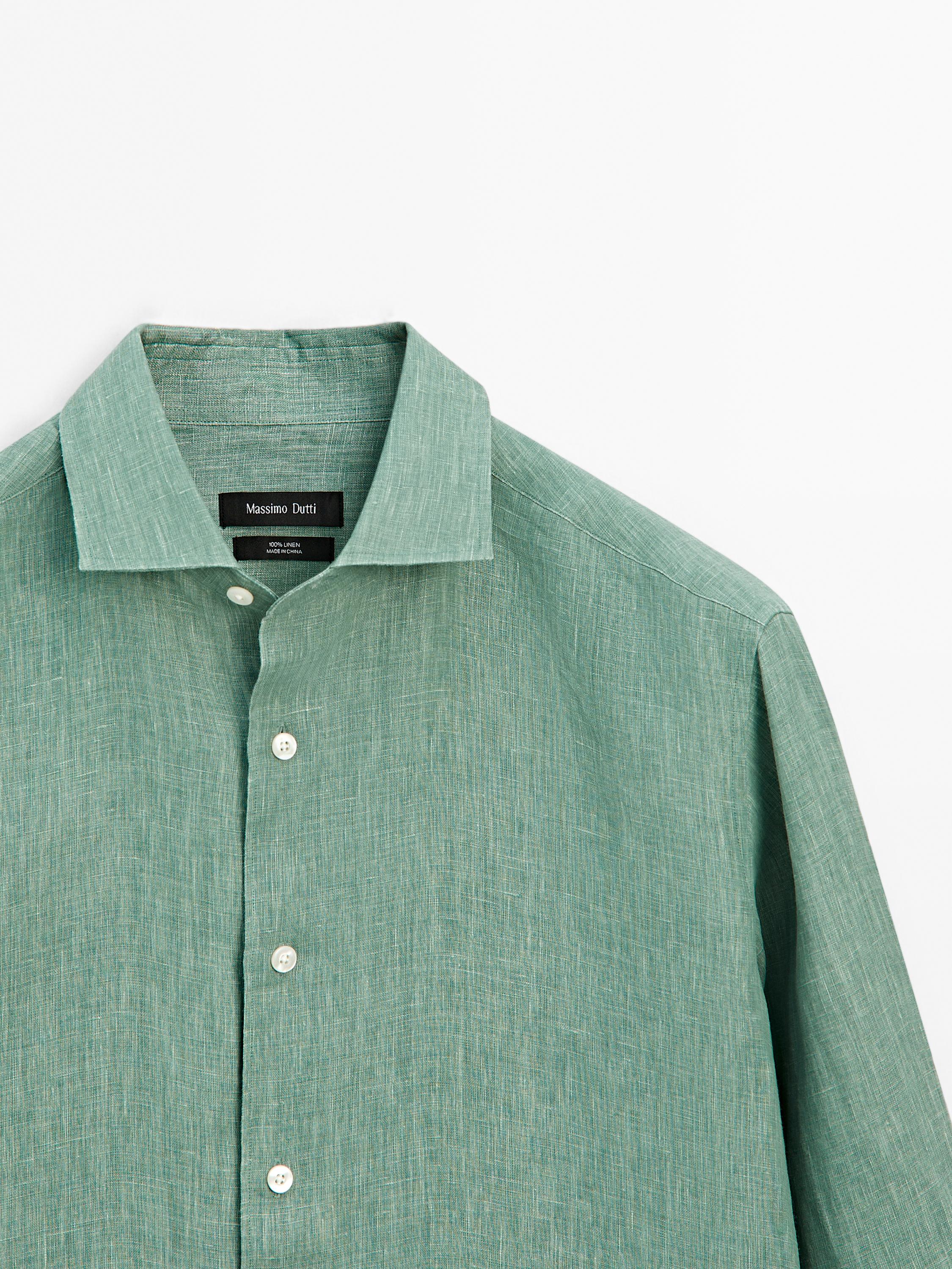 Lightweight regular fit 100% linen shirt